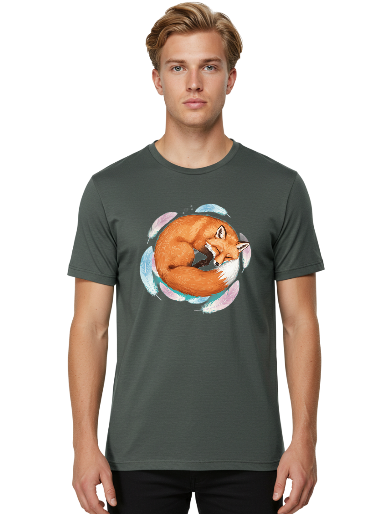 Sleeping-Fox-2 Men'S Graphic Tee, 100% Cotton, Comfortable Casual Summer Wear, Machine Washable, Vintage Camera, Old Camera, Antique Camera, Black Camera, Classic Photography, Photography Equipment, Nostalgic Device, Film Camera, Camera Art Baj883