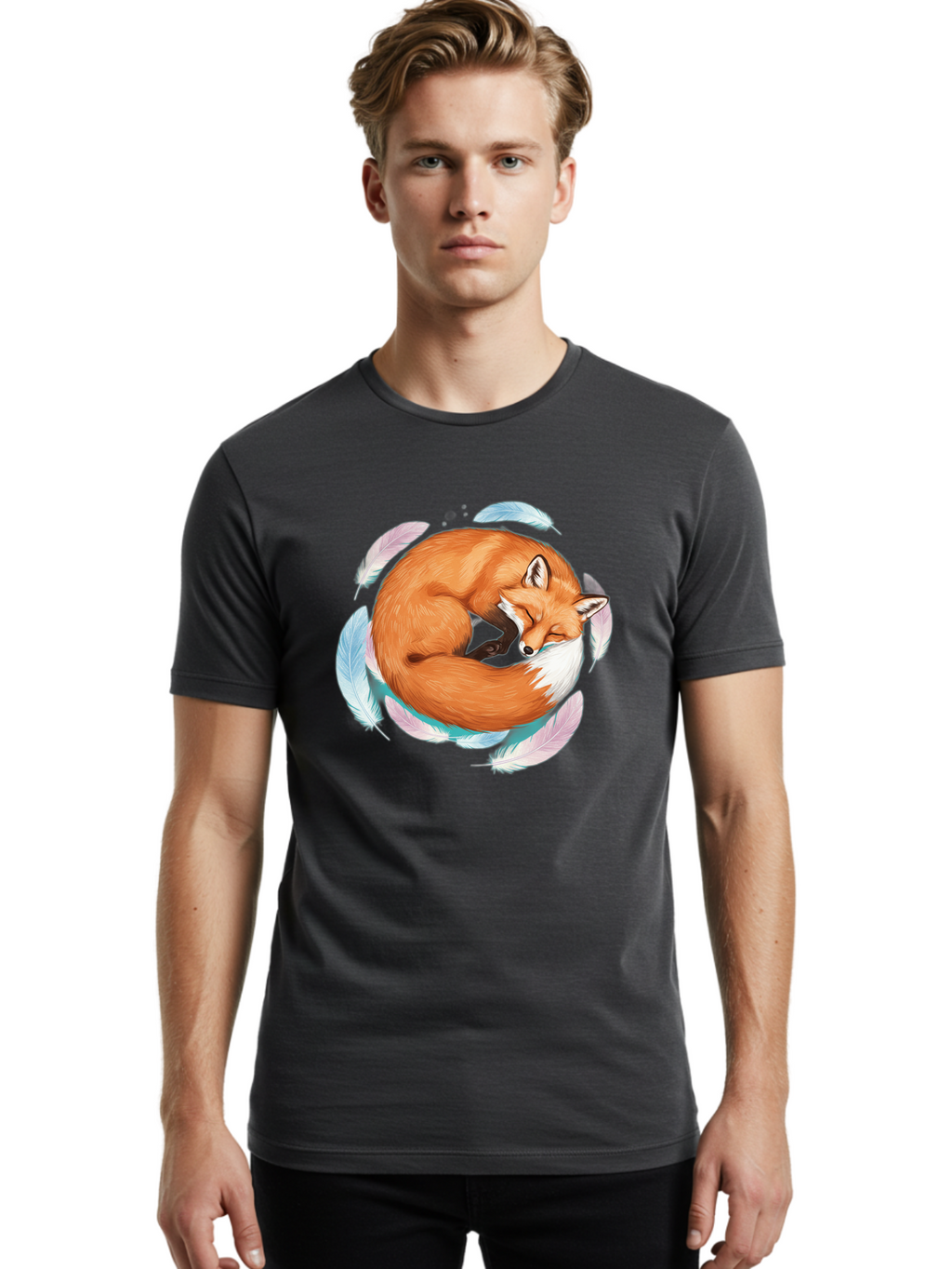 Sleeping-Fox-2 Men'S Graphic Tee, 100% Cotton, Comfortable Casual Summer Wear, Machine Washable, Vintage Camera, Old Camera, Antique Camera, Black Camera, Classic Photography, Photography Equipment, Nostalgic Device, Film Camera, Camera Art Baj883