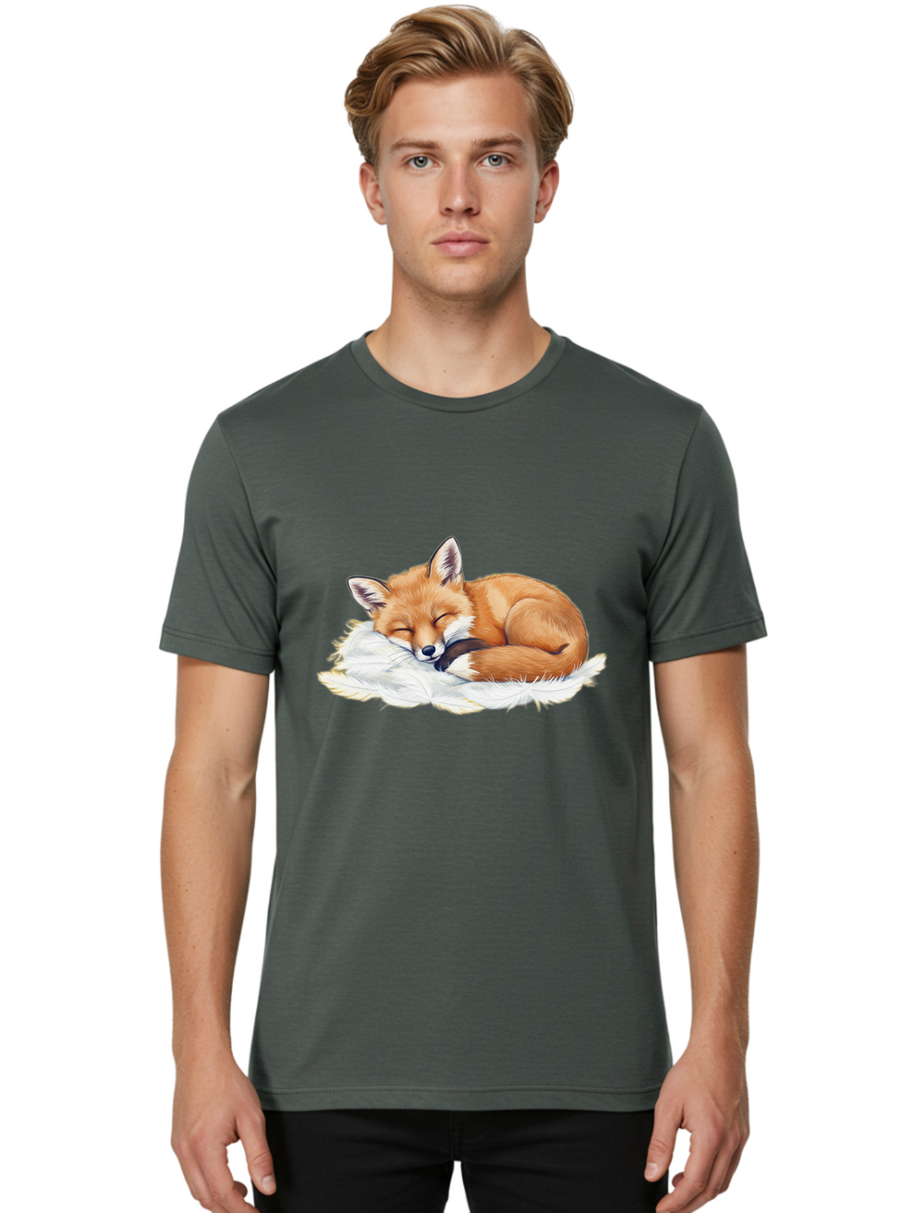 Sleeping-Fox-3 Men'S Graphic Tee, 100% Cotton, Comfortable Casual Summer Wear, Machine Washable, Vintage Camera, Old Camera, Antique Camera, Black Camera, Classic Photography, Photography Equipment, Nostalgic Device, Film Camera, Camera Art Baj884