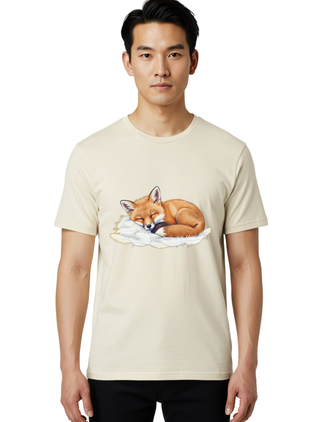 Sleeping-Fox-3 Men'S Graphic Tee, 100% Cotton, Comfortable Casual Summer Wear, Machine Washable, Vintage Camera, Old Camera, Antique Camera, Black Camera, Classic Photography, Photography Equipment, Nostalgic Device, Film Camera, Camera Art Baj884