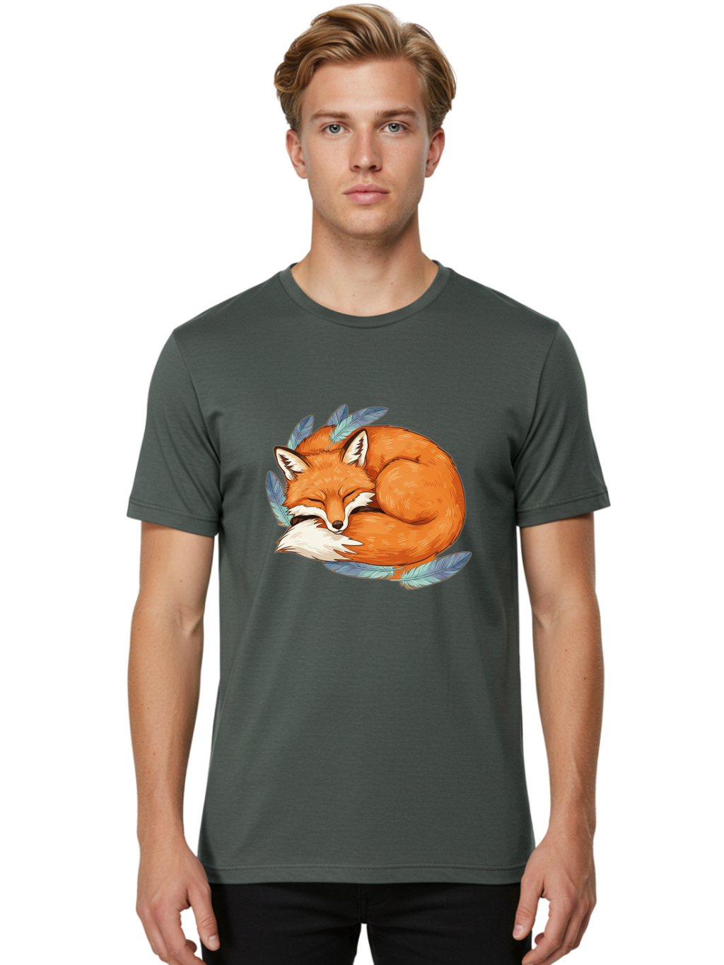 Sleeping-Fox-4 Men'S Graphic Tee, 100% Cotton, Comfortable Casual Summer Wear, Machine Washable, Vintage Camera, Old Camera, Antique Camera, Black Camera, Classic Photography, Photography Equipment, Nostalgic Device, Film Camera, Camera Art Baj885
