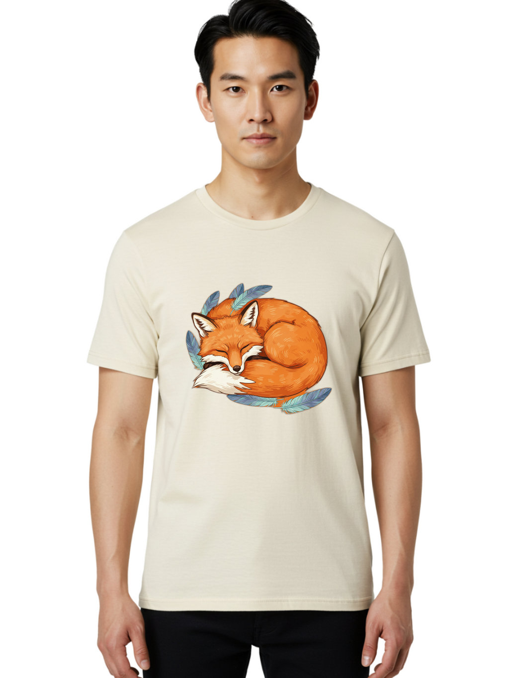 Sleeping-Fox-4 Men'S Graphic Tee, 100% Cotton, Comfortable Casual Summer Wear, Machine Washable, Vintage Camera, Old Camera, Antique Camera, Black Camera, Classic Photography, Photography Equipment, Nostalgic Device, Film Camera, Camera Art Baj885