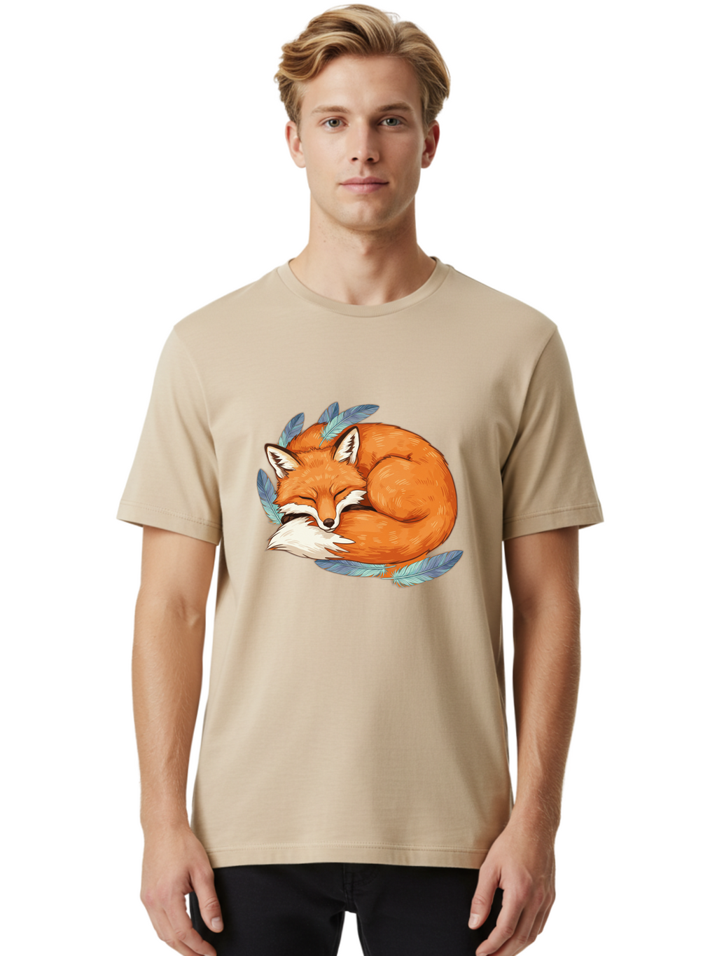 Sleeping-Fox-4 Men'S Graphic Tee, 100% Cotton, Comfortable Casual Summer Wear, Machine Washable, Vintage Camera, Old Camera, Antique Camera, Black Camera, Classic Photography, Photography Equipment, Nostalgic Device, Film Camera, Camera Art Baj885