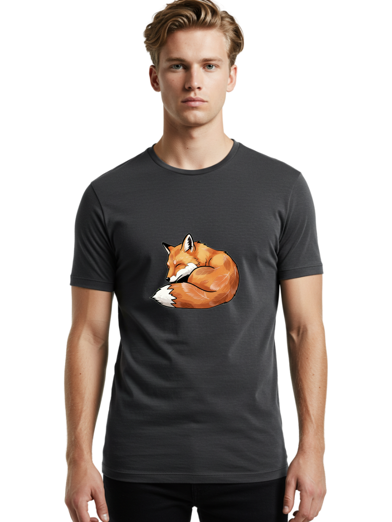 Sleeping-Fox-5 Men'S Graphic Tee, 100% Cotton, Comfortable Casual Summer Wear, Machine Washable, Vintage Camera, Old Camera, Antique Camera, Black Camera, Classic Photography, Photography Equipment, Nostalgic Device, Film Camera, Camera Art Baj886