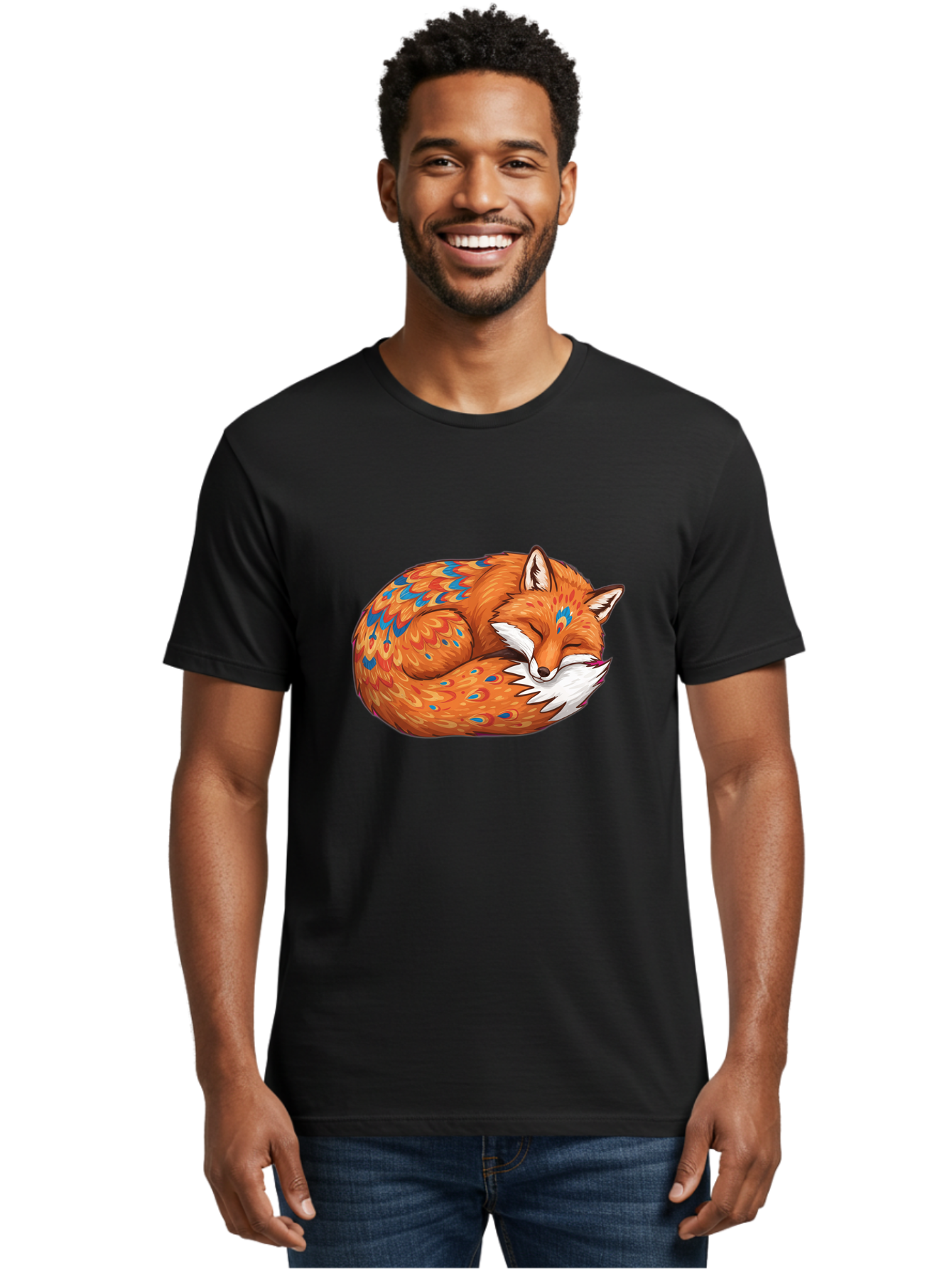 Sleeping-Orange-Fox Men'S Graphic Tee, 100% Cotton, Comfortable Casual Summer Wear, Machine Washable, Vintage Camera, Old Camera, Antique Camera, Black Camera, Classic Photography, Photography Equipment, Nostalgic Device, Film Camera, Baj895