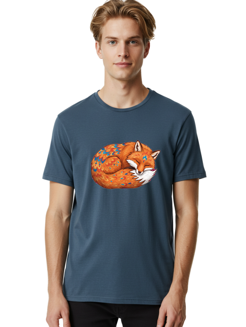 Sleeping-Orange-Fox Men'S Graphic Tee, 100% Cotton, Comfortable Casual Summer Wear, Machine Washable, Vintage Camera, Old Camera, Antique Camera, Black Camera, Classic Photography, Photography Equipment, Nostalgic Device, Film Camera, Baj895
