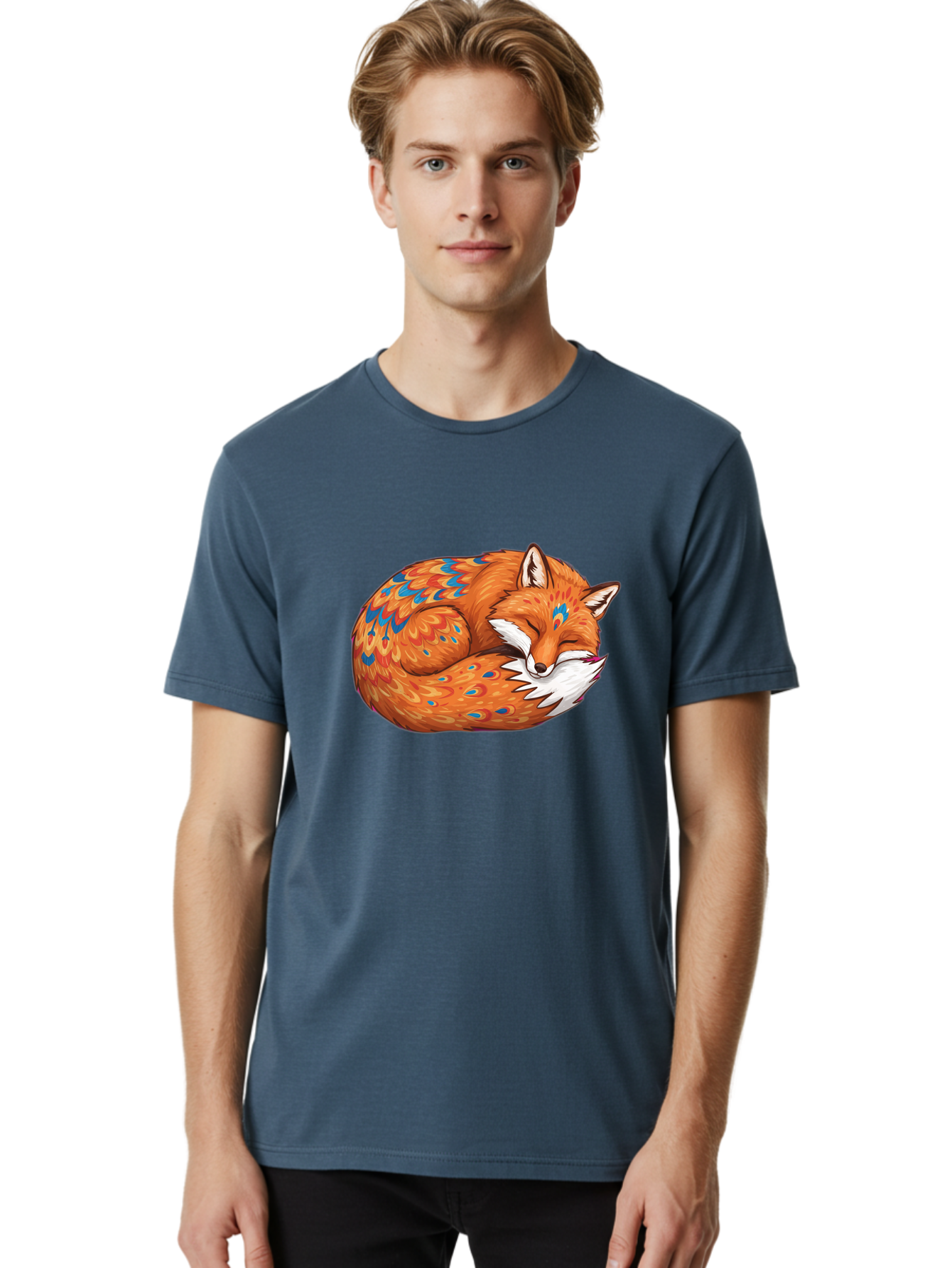 Sleeping-Orange-Fox Men'S Graphic Tee, 100% Cotton, Comfortable Casual Summer Wear, Machine Washable, Vintage Camera, Old Camera, Antique Camera, Black Camera, Classic Photography, Photography Equipment, Nostalgic Device, Film Camera, Baj895