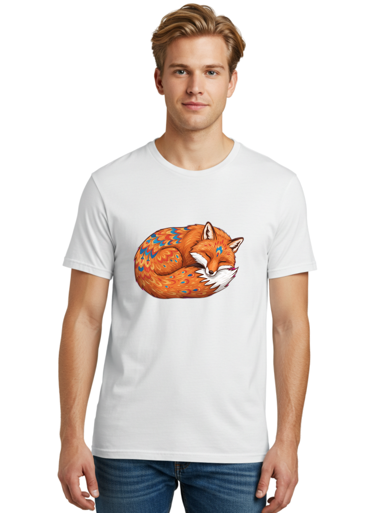 Sleeping-Orange-Fox Men'S Graphic Tee, 100% Cotton, Comfortable Casual Summer Wear, Machine Washable, Vintage Camera, Old Camera, Antique Camera, Black Camera, Classic Photography, Photography Equipment, Nostalgic Device, Film Camera, Baj895