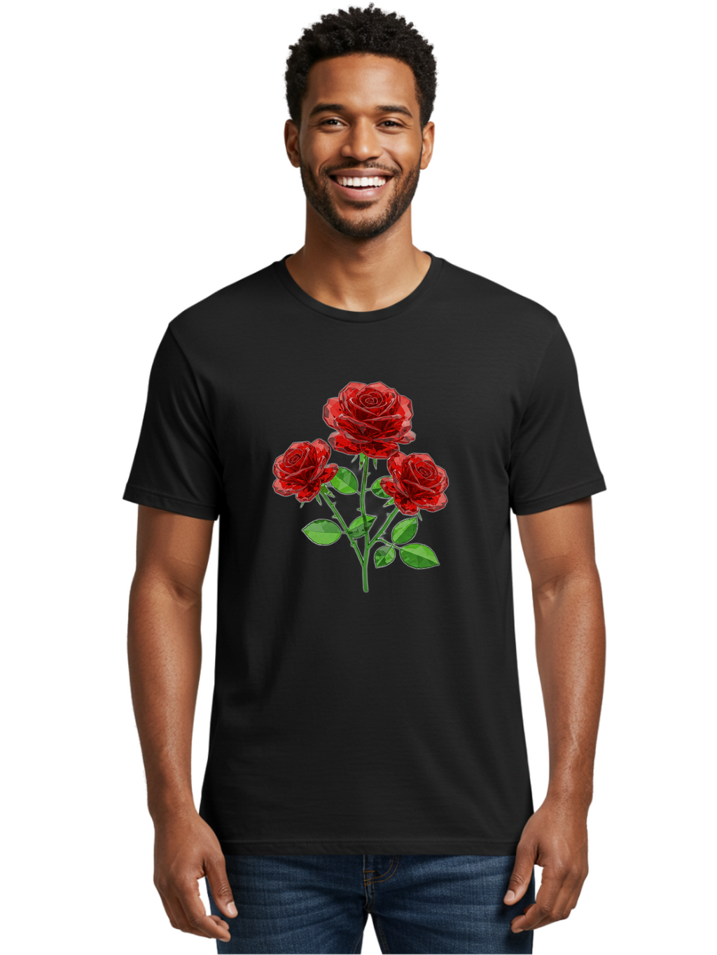 3-Red-Roses Men'S Graphic Tee, 100% Cotton, Comfortable Casual Summer Wear, Machine Washable, Vintage Camera, Old Camera, Antique Camera, Black Camera, Classic Photography, Photography Equipment, Nostalgic Device, Film Camera, Camera Art Baj898