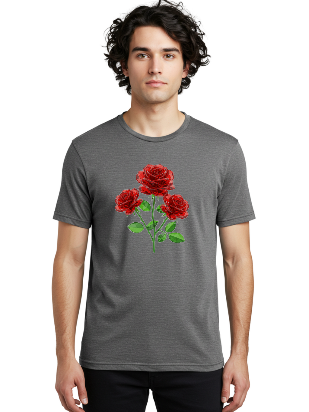 3-Red-Roses Men'S Graphic Tee, 100% Cotton, Comfortable Casual Summer Wear, Machine Washable, Vintage Camera, Old Camera, Antique Camera, Black Camera, Classic Photography, Photography Equipment, Nostalgic Device, Film Camera, Camera Art Baj898