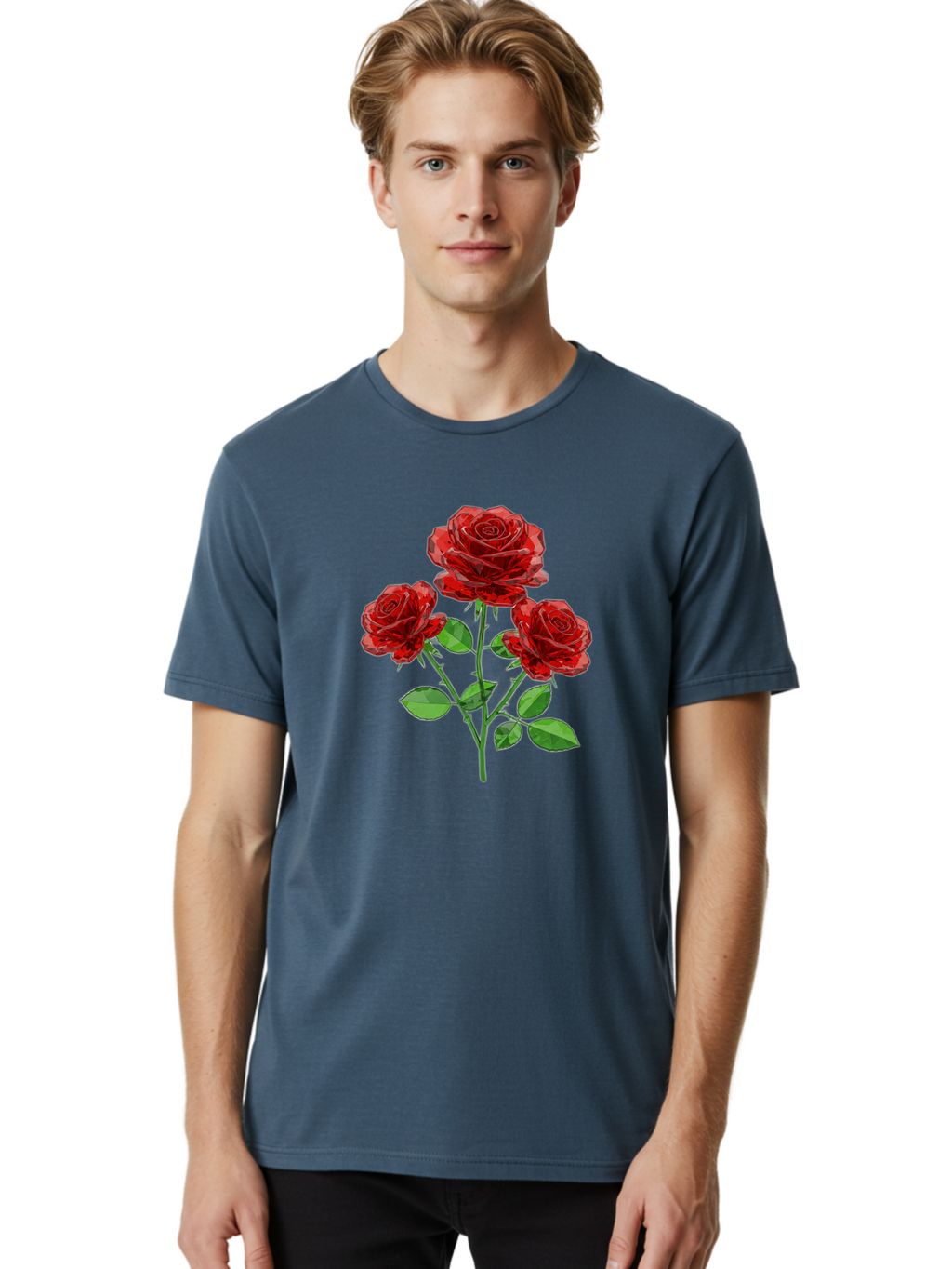 3-Red-Roses Men'S Graphic Tee, 100% Cotton, Comfortable Casual Summer Wear, Machine Washable, Vintage Camera, Old Camera, Antique Camera, Black Camera, Classic Photography, Photography Equipment, Nostalgic Device, Film Camera, Camera Art Baj898