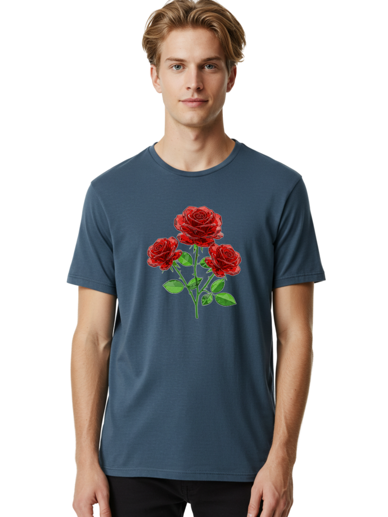 3-Red-Roses Men'S Graphic Tee, 100% Cotton, Comfortable Casual Summer Wear, Machine Washable, Vintage Camera, Old Camera, Antique Camera, Black Camera, Classic Photography, Photography Equipment, Nostalgic Device, Film Camera, Camera Art Baj898