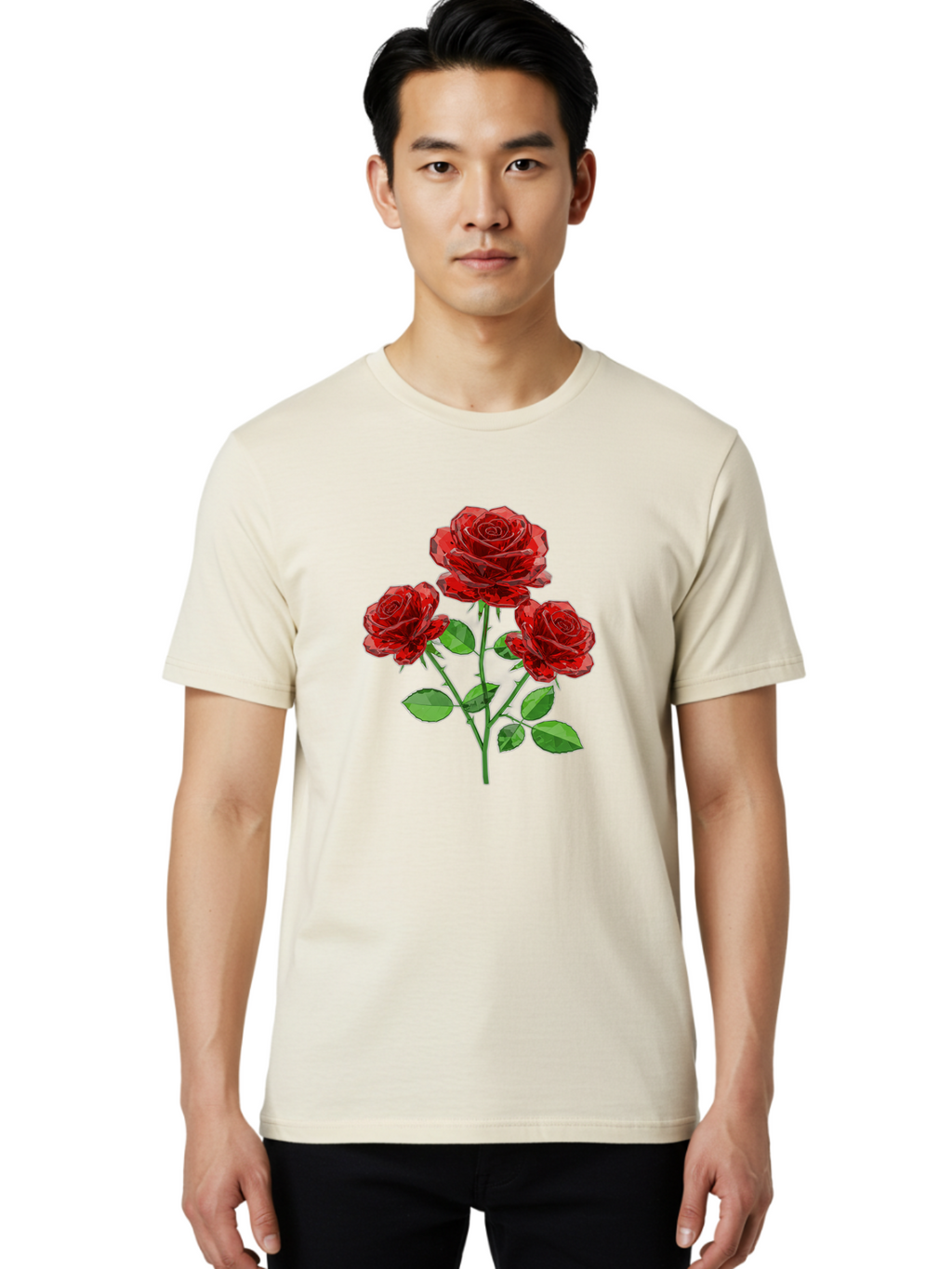 3-Red-Roses Men'S Graphic Tee, 100% Cotton, Comfortable Casual Summer Wear, Machine Washable, Vintage Camera, Old Camera, Antique Camera, Black Camera, Classic Photography, Photography Equipment, Nostalgic Device, Film Camera, Camera Art Baj898