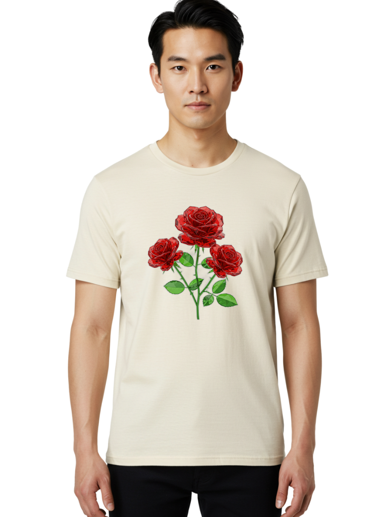 3-Red-Roses Men'S Graphic Tee, 100% Cotton, Comfortable Casual Summer Wear, Machine Washable, Vintage Camera, Old Camera, Antique Camera, Black Camera, Classic Photography, Photography Equipment, Nostalgic Device, Film Camera, Camera Art Baj898