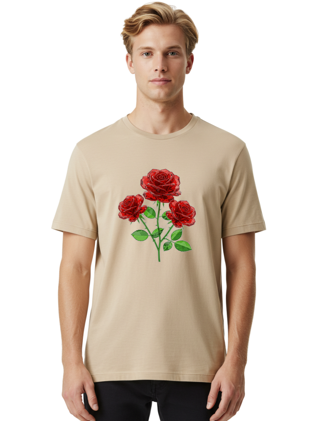 3-Red-Roses Men'S Graphic Tee, 100% Cotton, Comfortable Casual Summer Wear, Machine Washable, Vintage Camera, Old Camera, Antique Camera, Black Camera, Classic Photography, Photography Equipment, Nostalgic Device, Film Camera, Camera Art Baj898