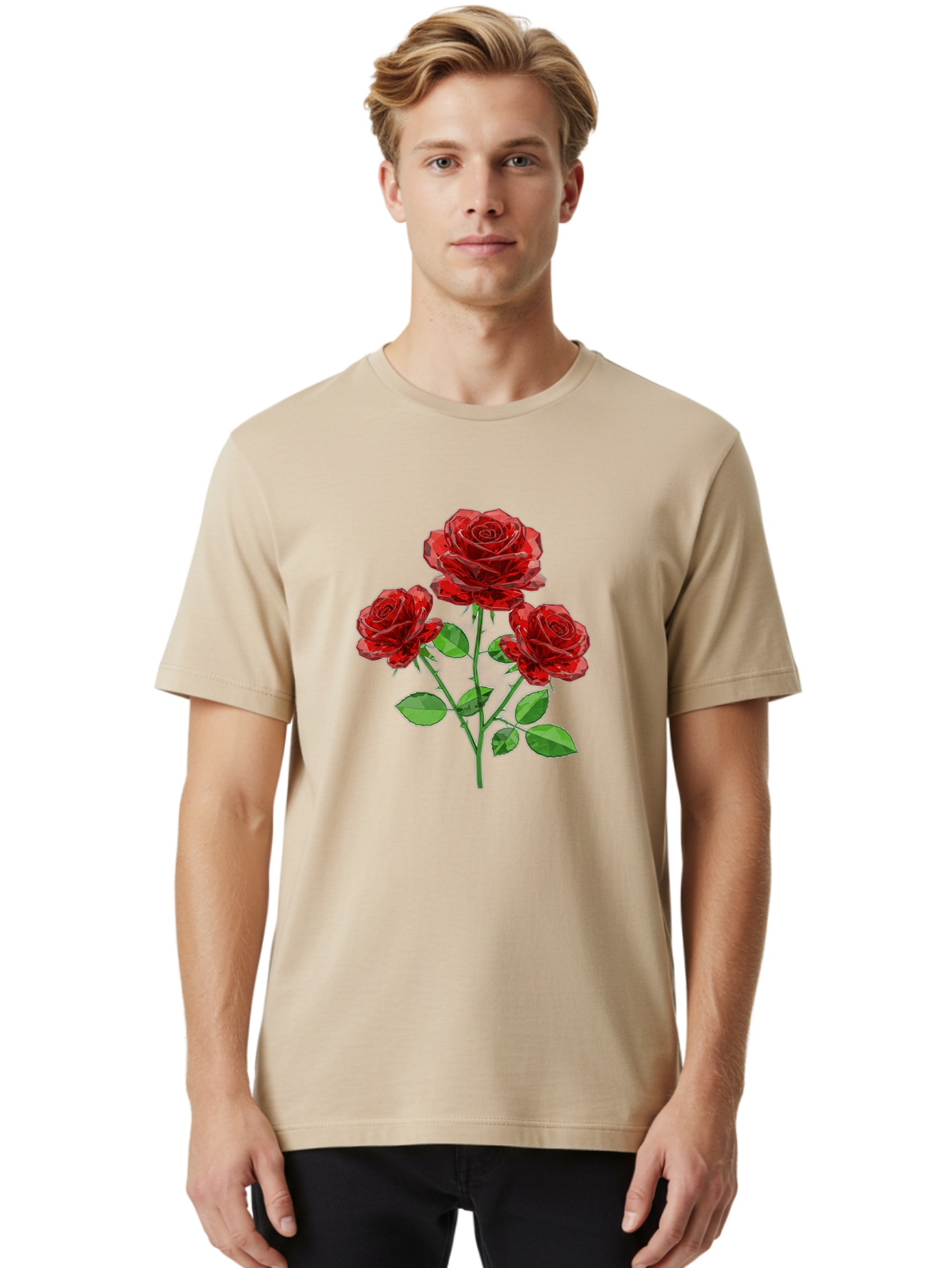 3-Red-Roses Men'S Graphic Tee, 100% Cotton, Comfortable Casual Summer Wear, Machine Washable, Vintage Camera, Old Camera, Antique Camera, Black Camera, Classic Photography, Photography Equipment, Nostalgic Device, Film Camera, Camera Art Baj898