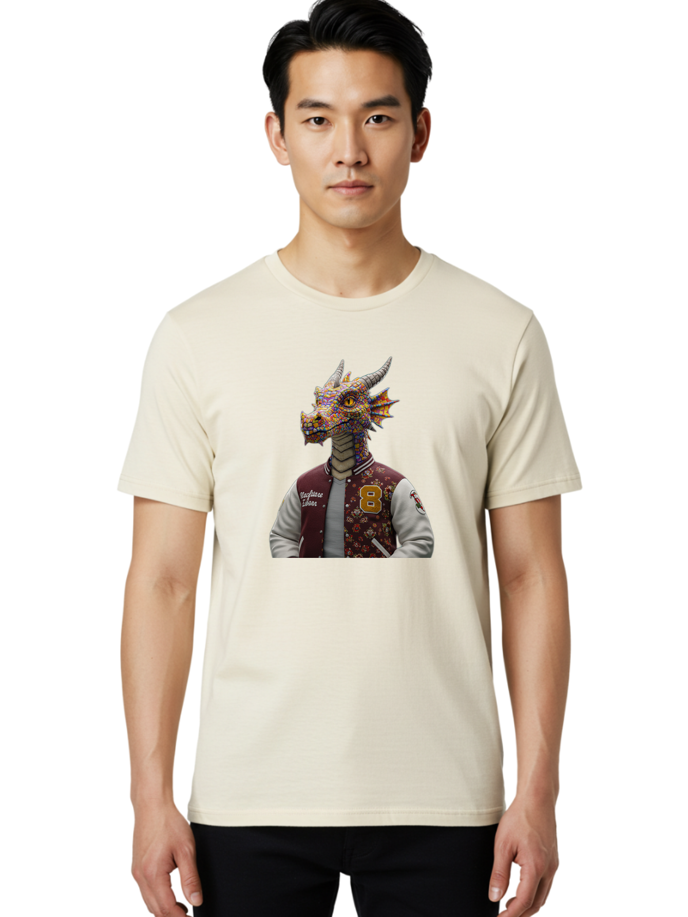 8-Dragon-Jacket Men'S Graphic Tee, 100% Cotton, Comfortable Casual Summer Wear, Machine Washable, Vintage Camera, Old Camera, Antique Camera, Black Camera, Classic Photography, Photography Equipment, Nostalgic Device, Film Camera, Camera Art Baj904