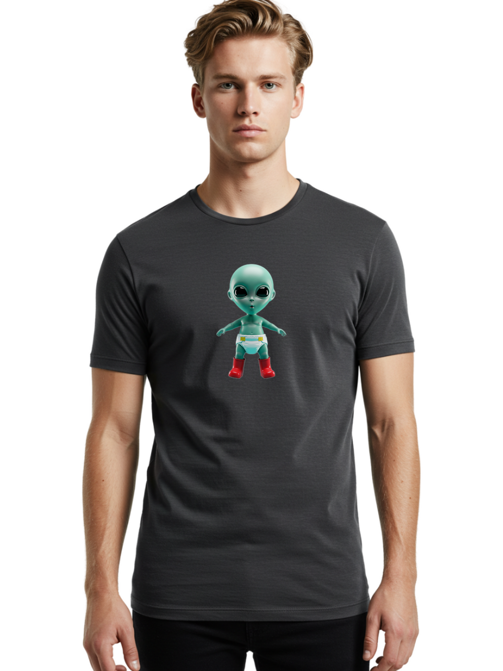 Alien-Baby-2 Men'S Graphic Tee, 100% Cotton, Comfortable Casual Summer Wear, Machine Washable, Vintage Camera, Old Camera, Antique Camera, Black Camera, Classic Photography, Photography Equipment, Nostalgic Device, Film Camera, Camera Art Baj910