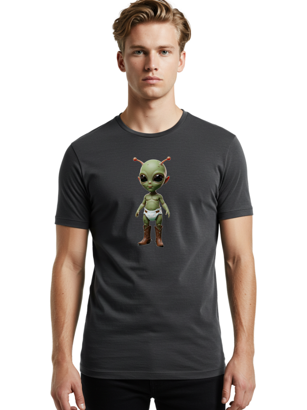 Alien-Baby-Cowboy Men'S Graphic Tee, 100% Cotton, Comfortable Casual Summer Wear, Machine Washable, Vintage Camera, Old Camera, Antique Camera, Black Camera, Classic Photography, Photography Equipment, Nostalgic Device, Film Camera, Camera Art Baj913