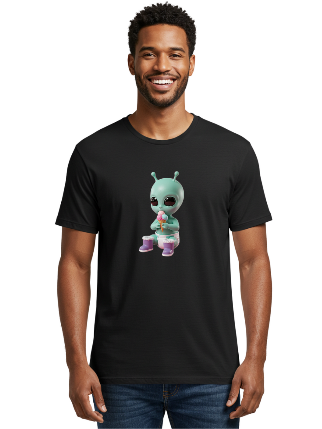 Alien-Eating-Ice-Cream Men'S Graphic Tee, 100% Cotton, Comfortable Casual Summer Wear, Machine Washable, Vintage Camera, Old Camera, Antique Camera, Black Camera, Classic Photography, Photography Equipment, Nostalgic Device, Film Camera, Baj916