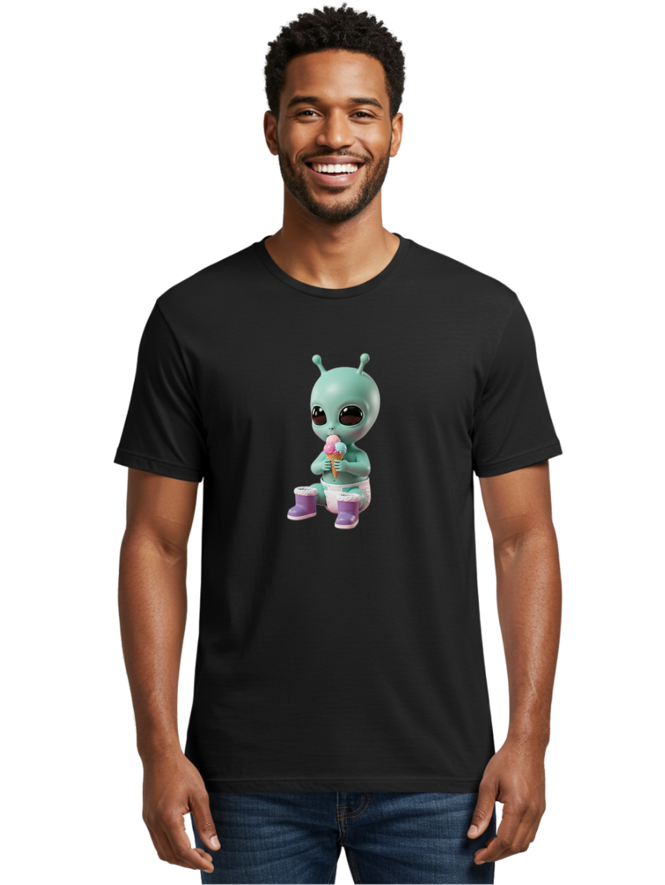 Alien-Eating-Ice-Cream Men'S Graphic Tee, 100% Cotton, Comfortable Casual Summer Wear, Machine Washable, Vintage Camera, Old Camera, Antique Camera, Black Camera, Classic Photography, Photography Equipment, Nostalgic Device, Film Camera, Baj916
