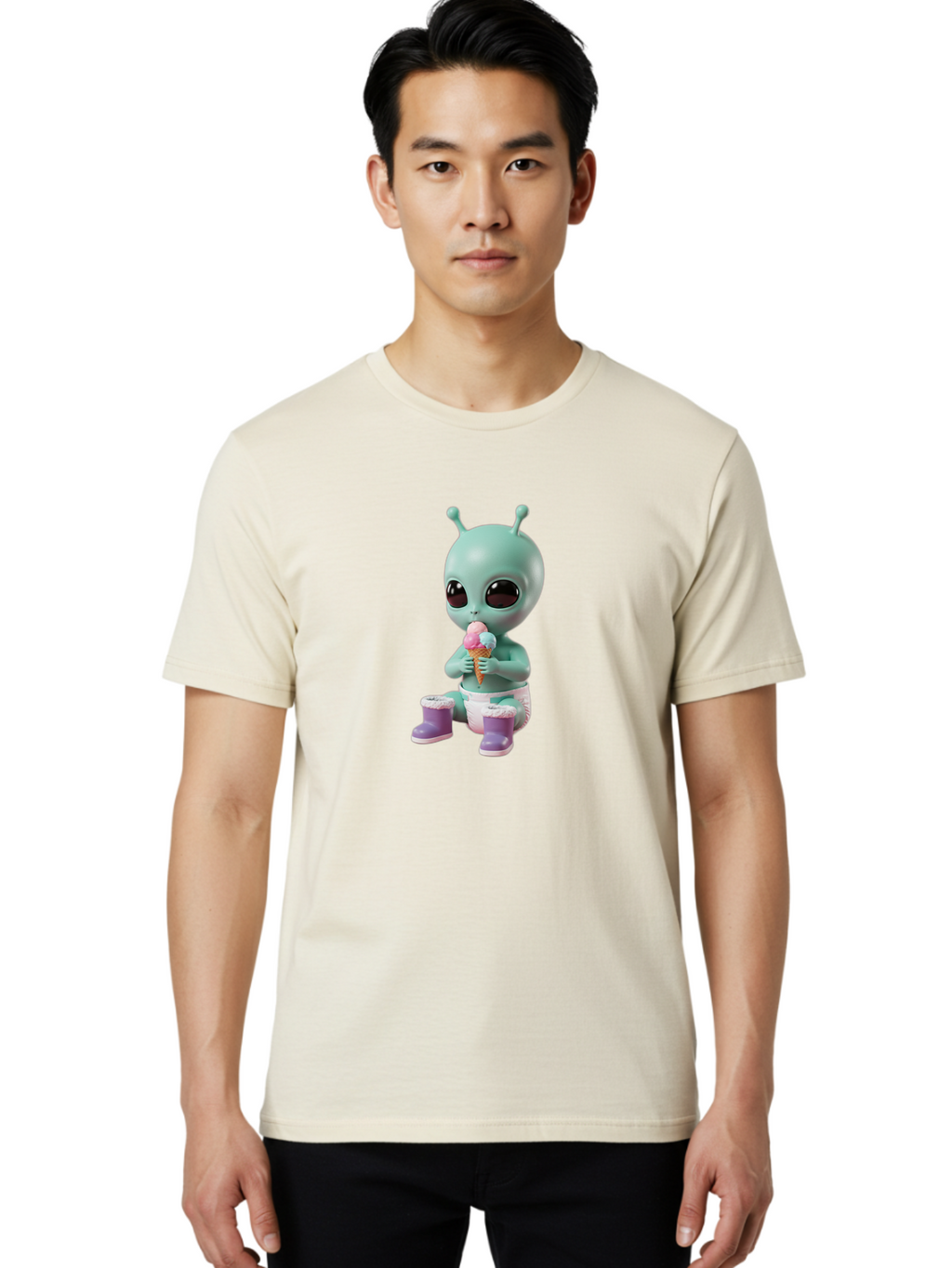 Alien-Eating-Ice-Cream Men'S Graphic Tee, 100% Cotton, Comfortable Casual Summer Wear, Machine Washable, Vintage Camera, Old Camera, Antique Camera, Black Camera, Classic Photography, Photography Equipment, Nostalgic Device, Film Camera, Baj916