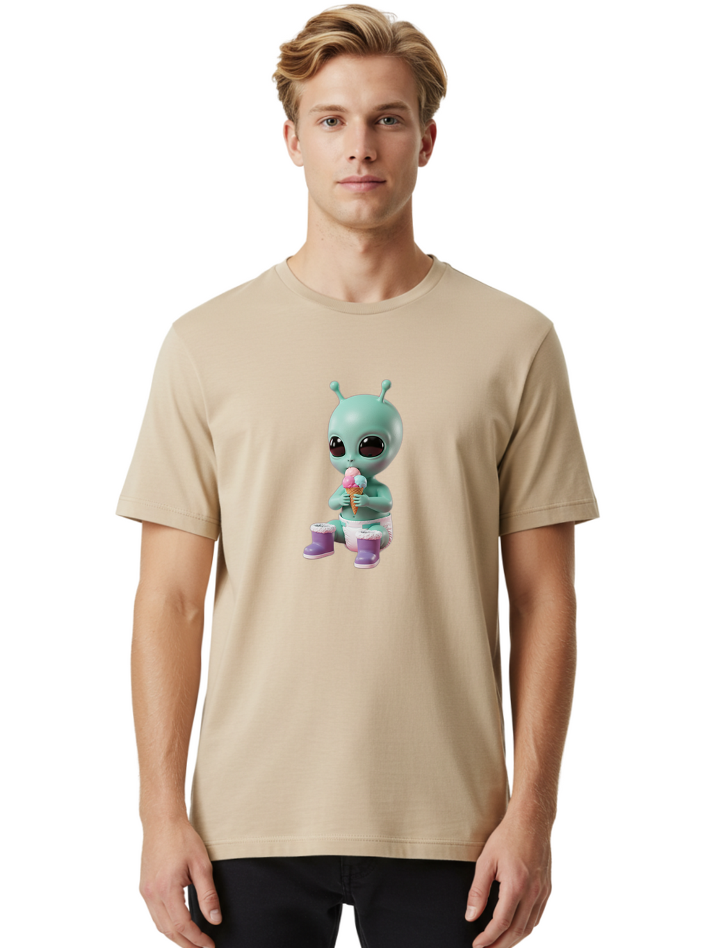 Alien-Eating-Ice-Cream Men'S Graphic Tee, 100% Cotton, Comfortable Casual Summer Wear, Machine Washable, Vintage Camera, Old Camera, Antique Camera, Black Camera, Classic Photography, Photography Equipment, Nostalgic Device, Film Camera, Baj916