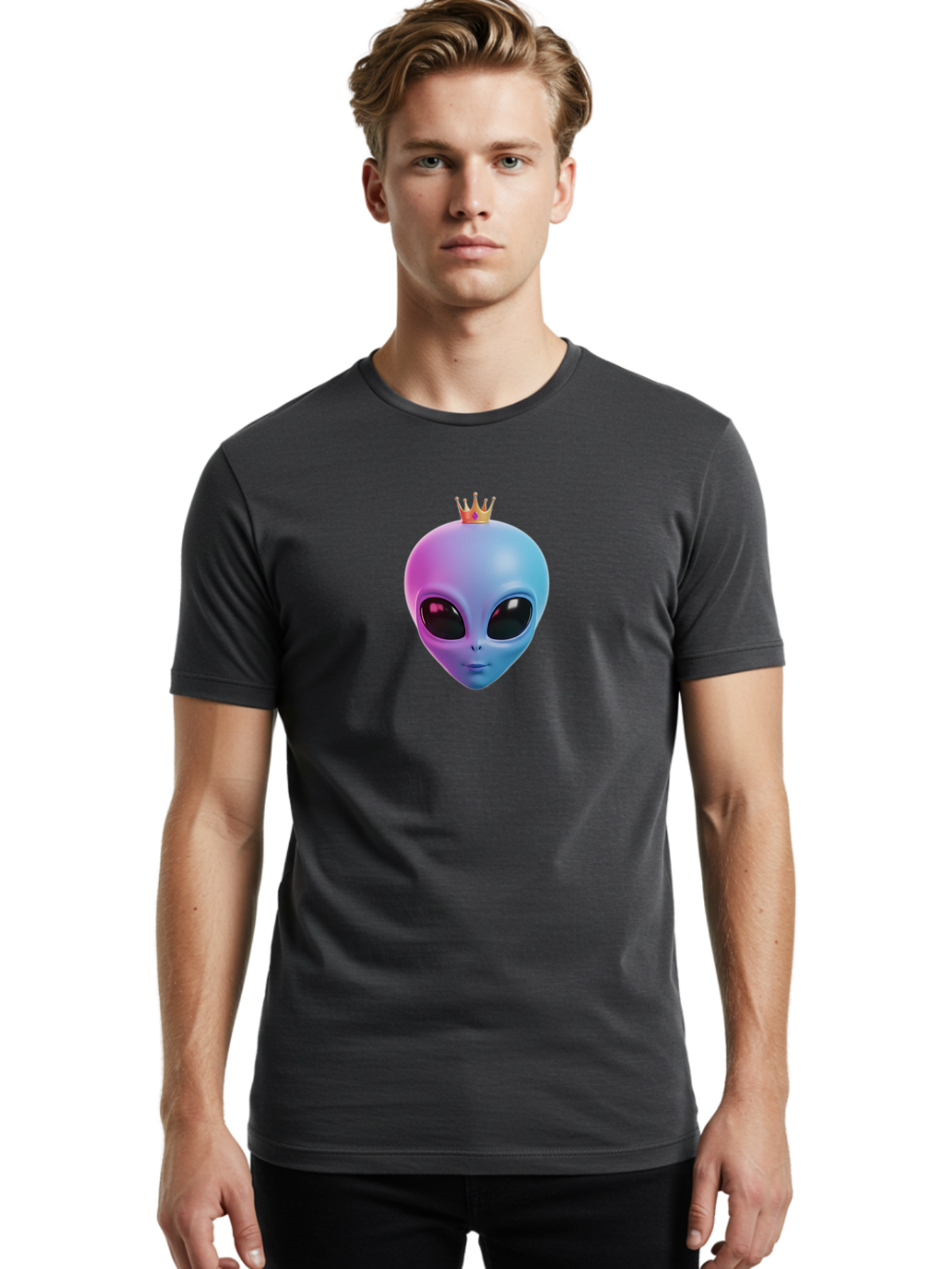 Alien-Head-With-Crown Men'S Graphic Tee, 100% Cotton, Comfortable Casual Summer Wear, Machine Washable, Vintage Camera, Old Camera, Antique Camera, Black Camera, Classic Photography, Photography Equipment, Nostalgic Device, Film Camera, Baj918
