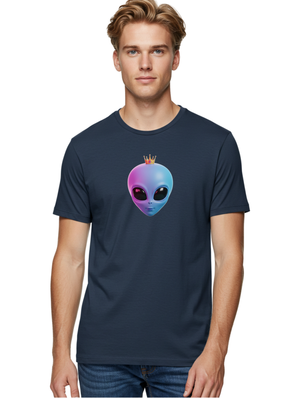 Alien-Head-With-Crown Men'S Graphic Tee, 100% Cotton, Comfortable Casual Summer Wear, Machine Washable, Vintage Camera, Old Camera, Antique Camera, Black Camera, Classic Photography, Photography Equipment, Nostalgic Device, Film Camera, Baj918