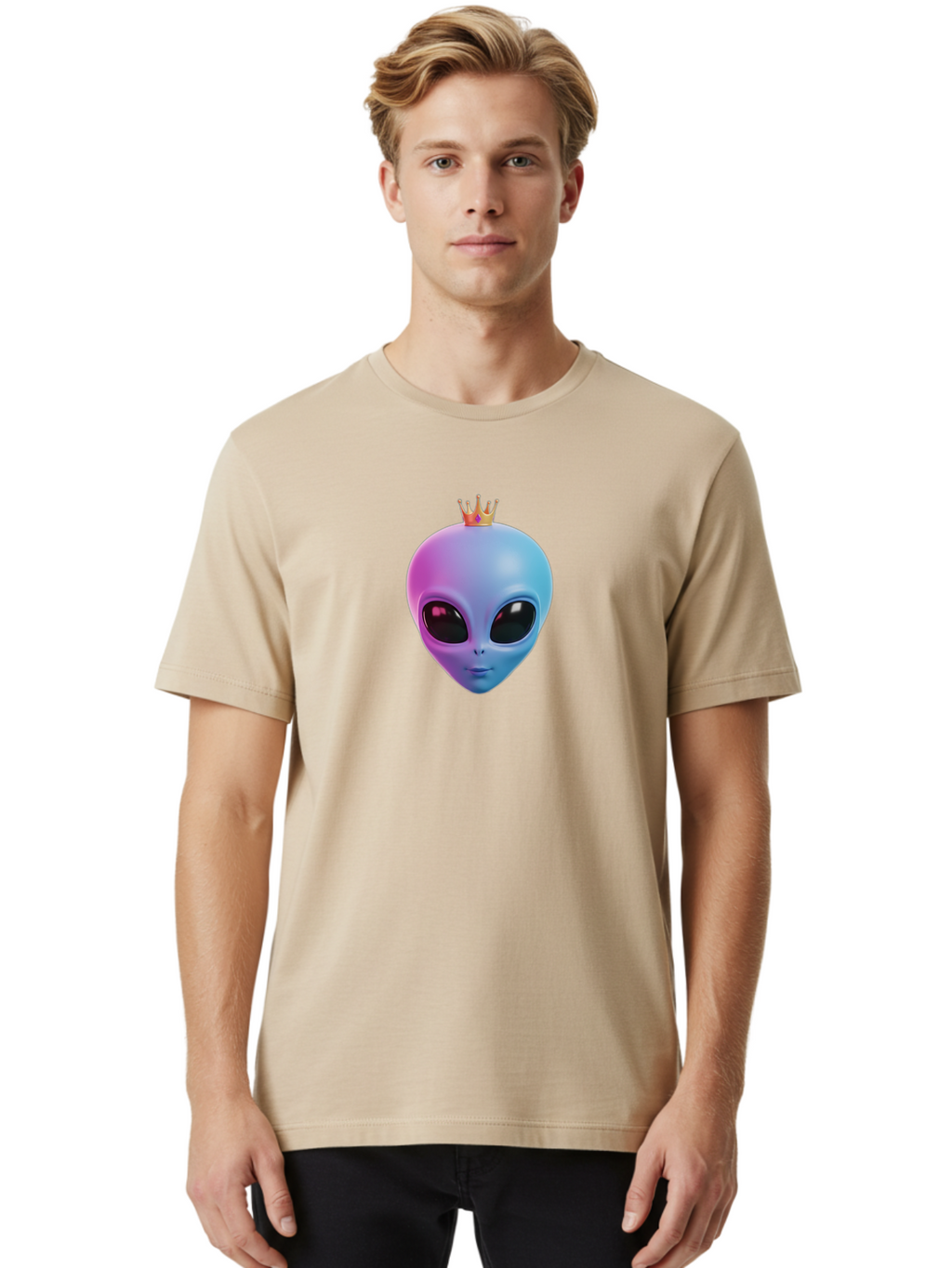 Alien-Head-With-Crown Men'S Graphic Tee, 100% Cotton, Comfortable Casual Summer Wear, Machine Washable, Vintage Camera, Old Camera, Antique Camera, Black Camera, Classic Photography, Photography Equipment, Nostalgic Device, Film Camera, Baj918