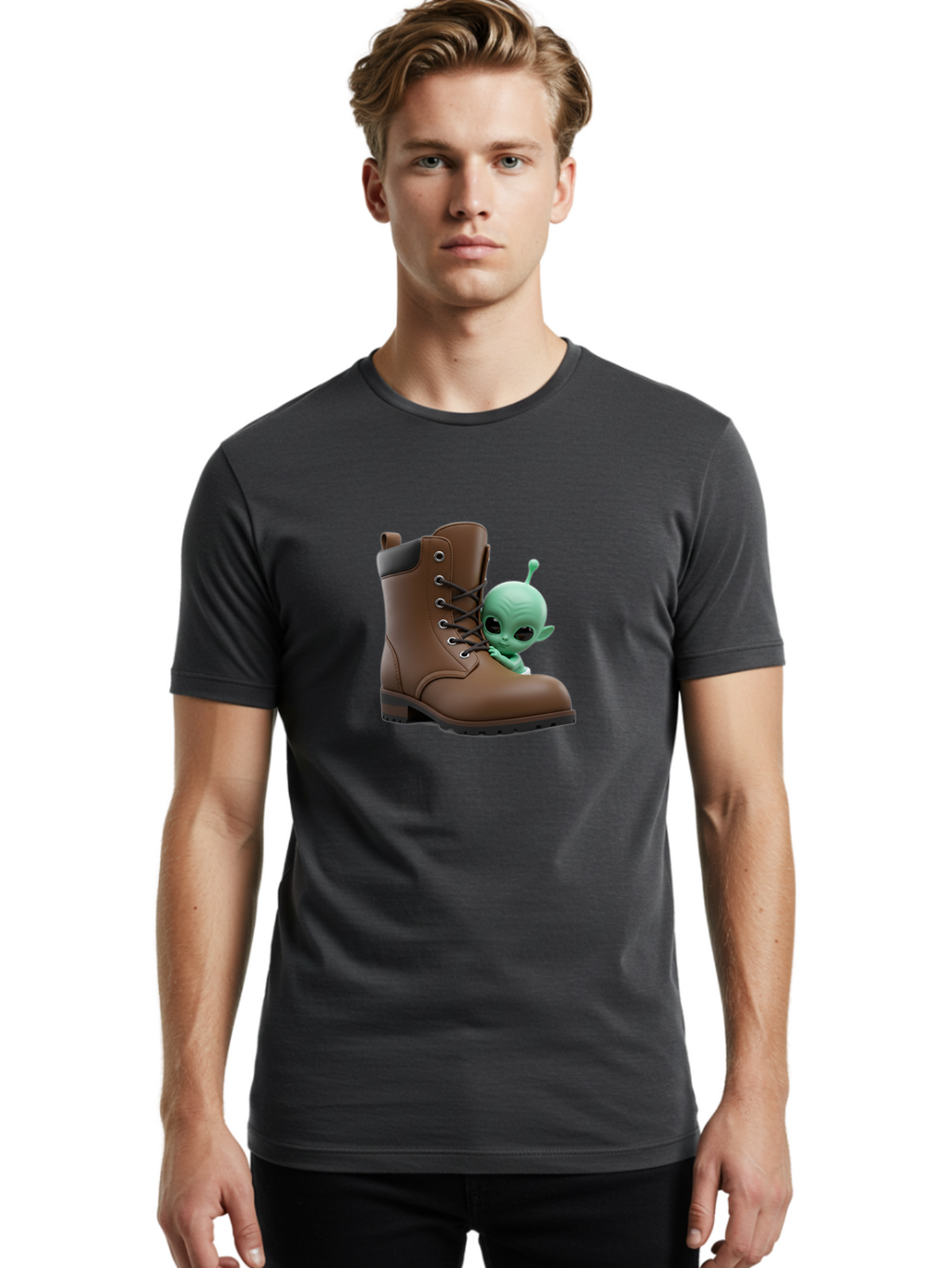 Alien-In-Boot Men'S Graphic Tee, 100% Cotton, Comfortable Casual Summer Wear, Machine Washable, Vintage Camera, Old Camera, Antique Camera, Black Camera, Classic Photography, Photography Equipment, Nostalgic Device, Film Camera, Camera Art Baj919