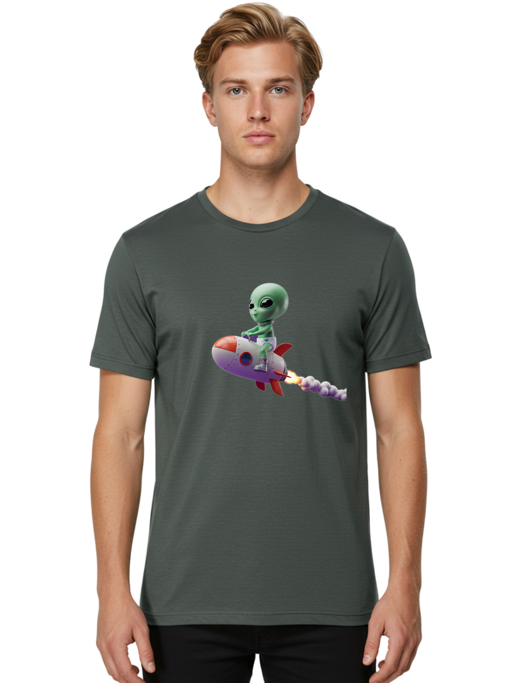Alien-On-Rocket Men'S Graphic Tee, 100% Cotton, Comfortable Casual Summer Wear, Machine Washable, Vintage Camera, Old Camera, Antique Camera, Black Camera, Classic Photography, Photography Equipment, Nostalgic Device, Film Camera, Camera Art Baj922