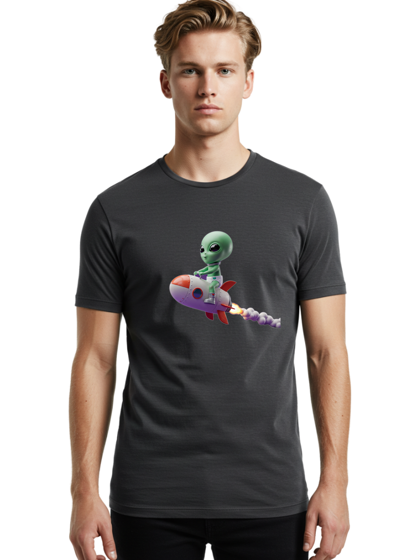 Alien-On-Rocket Men'S Graphic Tee, 100% Cotton, Comfortable Casual Summer Wear, Machine Washable, Vintage Camera, Old Camera, Antique Camera, Black Camera, Classic Photography, Photography Equipment, Nostalgic Device, Film Camera, Camera Art Baj922
