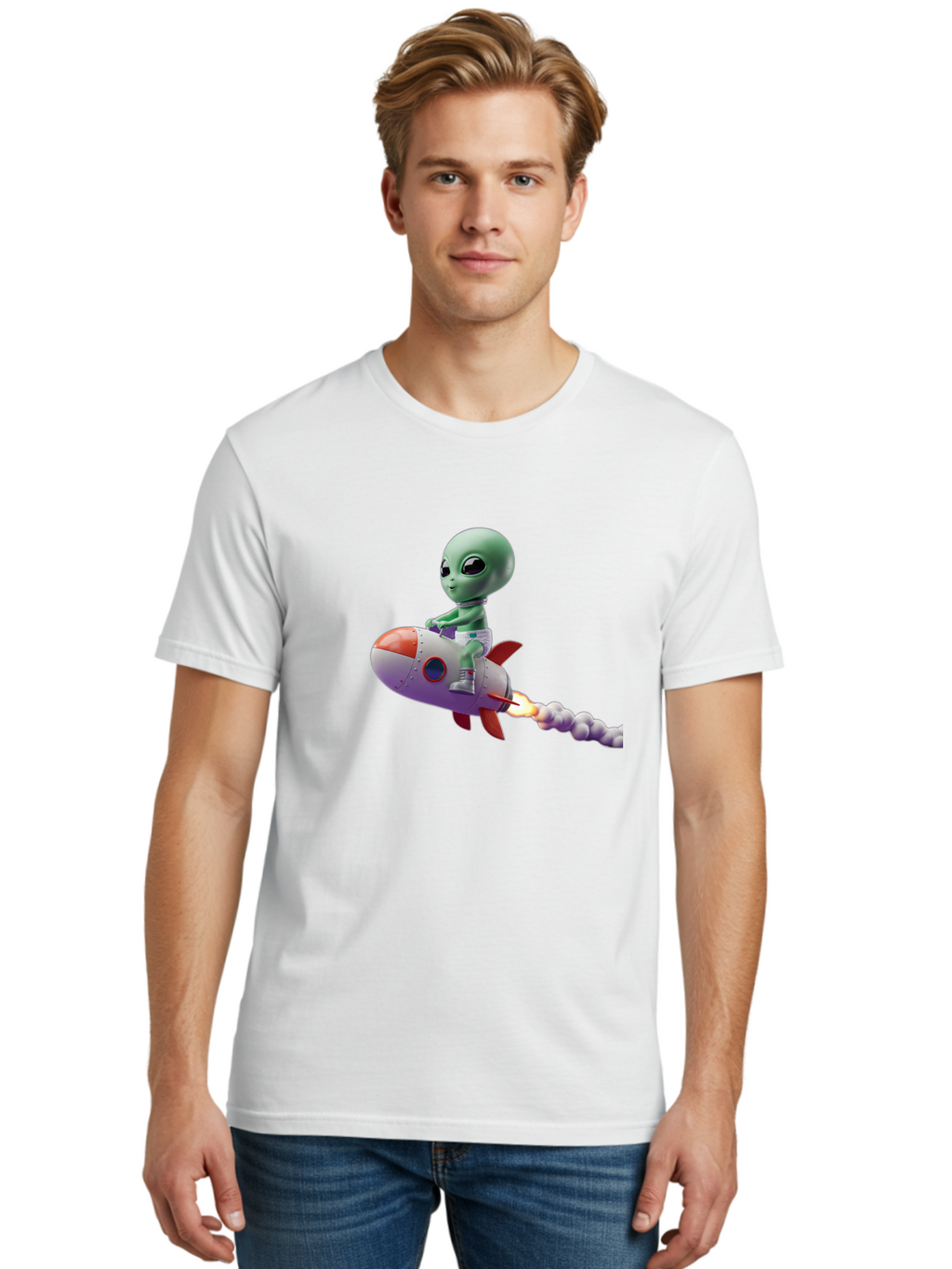 Alien-On-Rocket Men'S Graphic Tee, 100% Cotton, Comfortable Casual Summer Wear, Machine Washable, Vintage Camera, Old Camera, Antique Camera, Black Camera, Classic Photography, Photography Equipment, Nostalgic Device, Film Camera, Camera Art Baj922