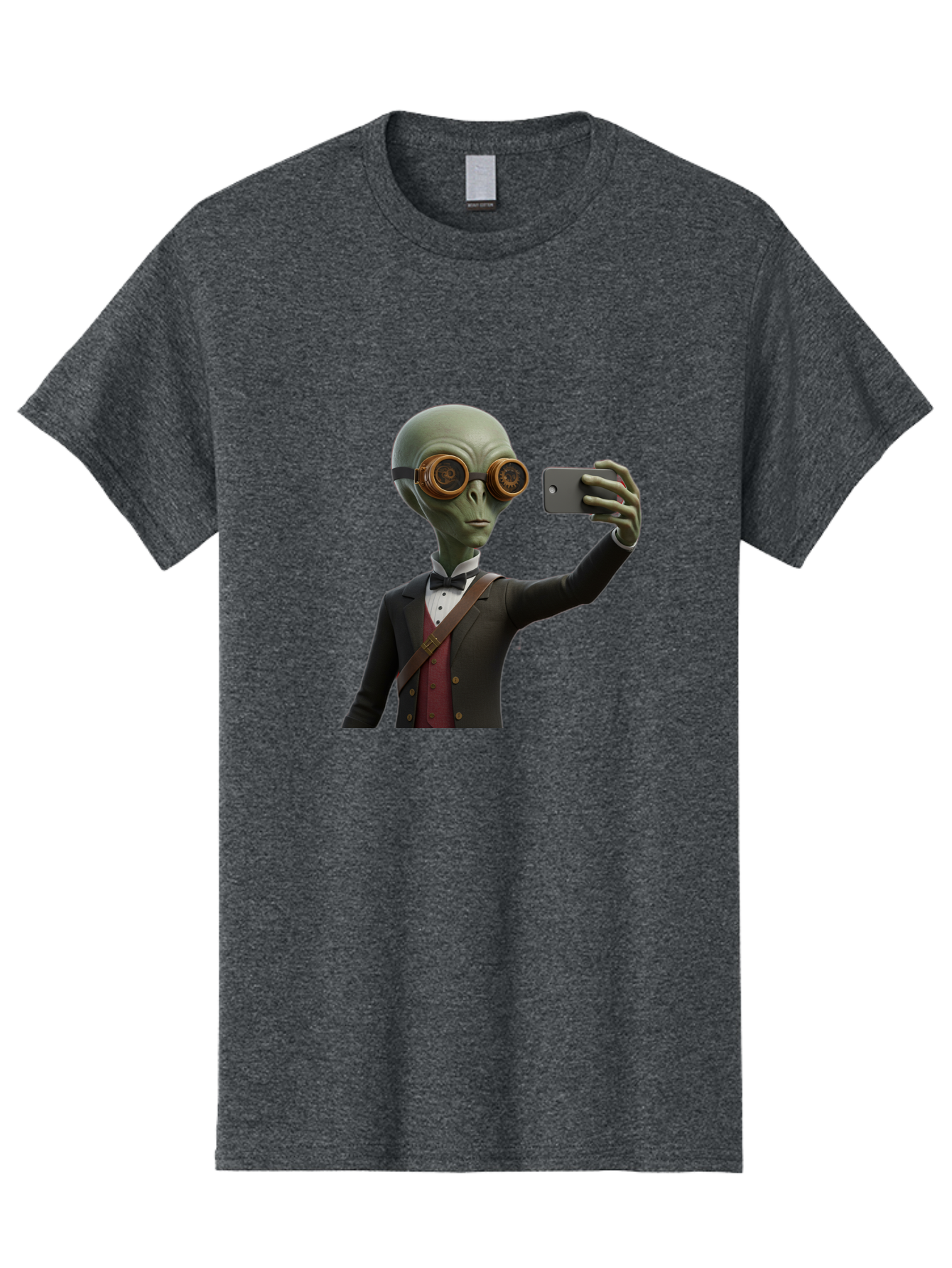 Alien-Taking-Selfie Men'S Graphic Tee, 100% Cotton, Comfortable Casual Summer Wear, Machine Washable, Vintage Camera, Old Camera, Antique Camera, Black Camera, Classic Photography, Photography Equipment, Nostalgic Device, Film Camera, Baj925