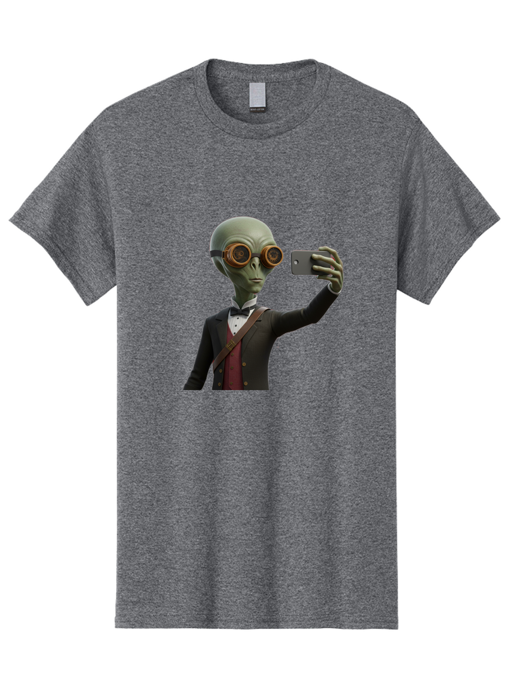 Alien-Taking-Selfie Men'S Graphic Tee, 100% Cotton, Comfortable Casual Summer Wear, Machine Washable, Vintage Camera, Old Camera, Antique Camera, Black Camera, Classic Photography, Photography Equipment, Nostalgic Device, Film Camera, Baj925