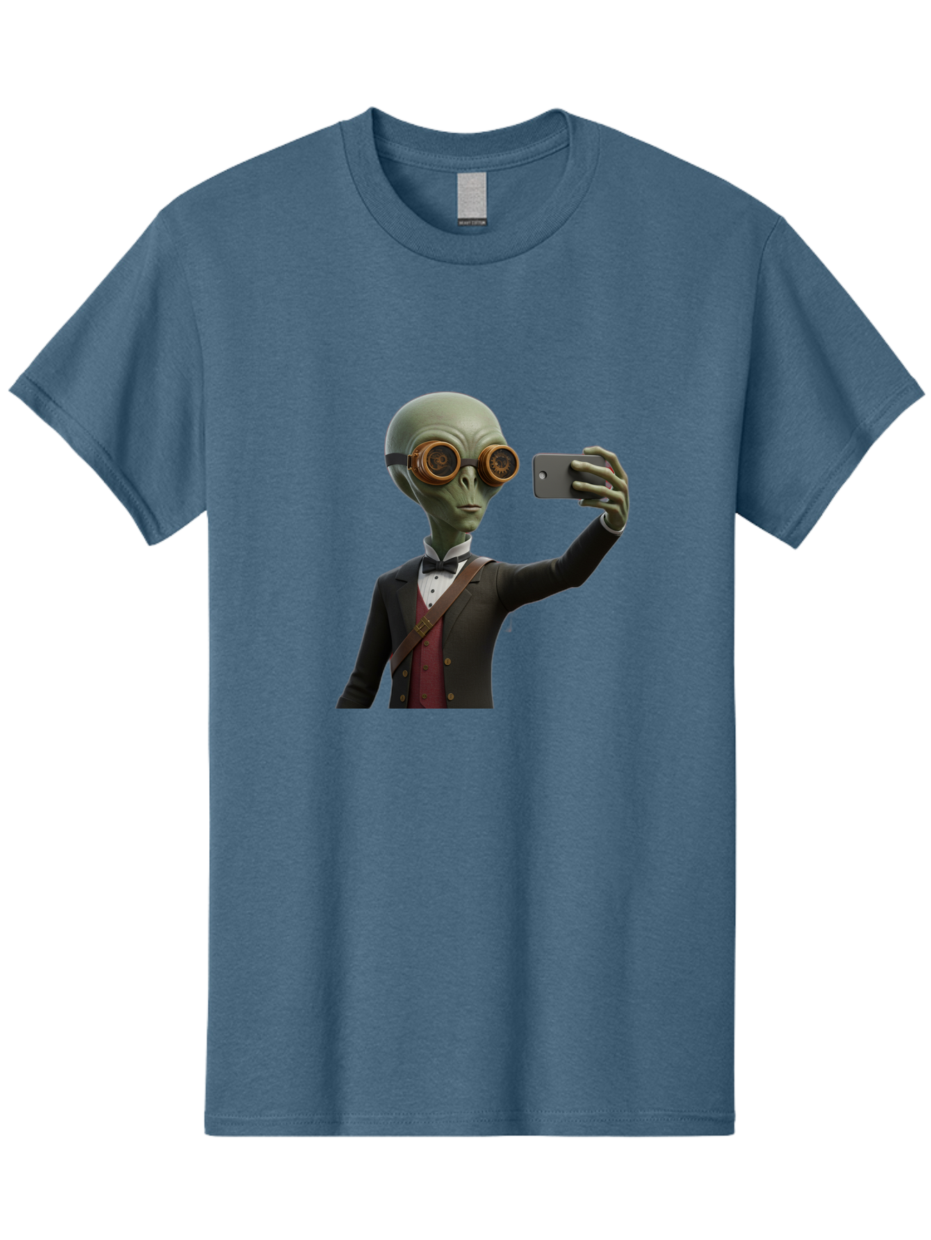 Alien-Taking-Selfie Men'S Graphic Tee, 100% Cotton, Comfortable Casual Summer Wear, Machine Washable, Vintage Camera, Old Camera, Antique Camera, Black Camera, Classic Photography, Photography Equipment, Nostalgic Device, Film Camera, Baj925