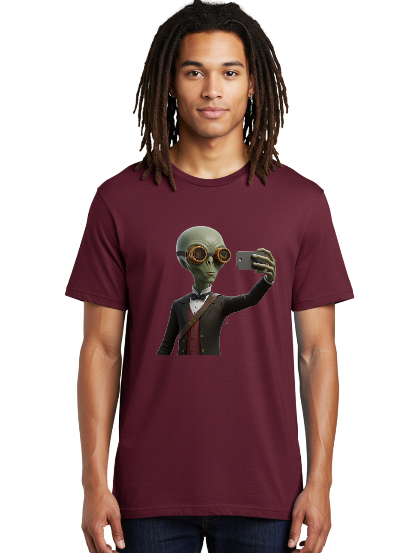 Alien-Taking-Selfie Men'S Graphic Tee, 100% Cotton, Comfortable Casual Summer Wear, Machine Washable, Vintage Camera, Old Camera, Antique Camera, Black Camera, Classic Photography, Photography Equipment, Nostalgic Device, Film Camera, Baj925