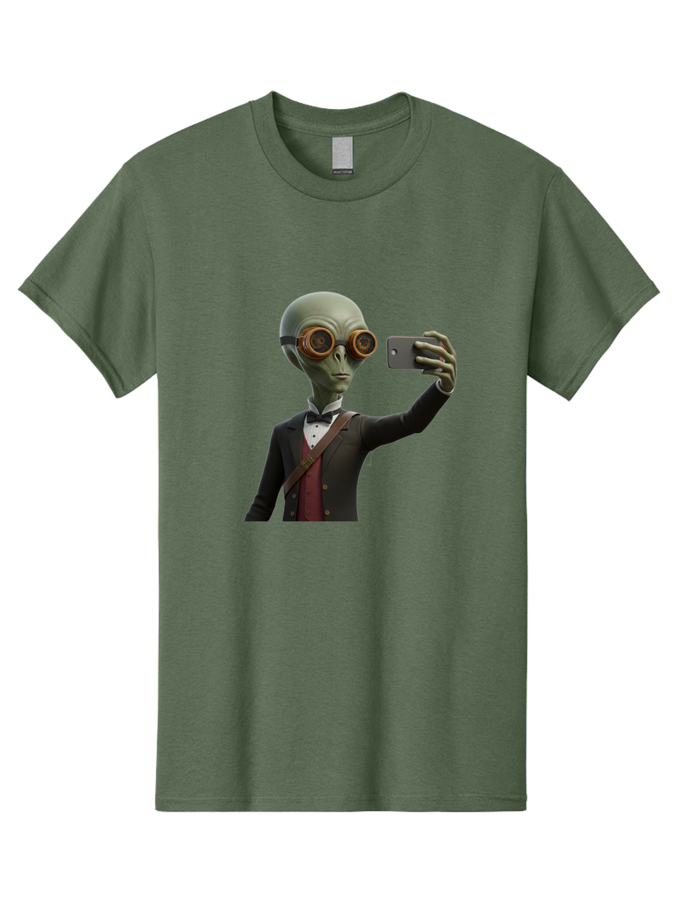 Alien-Taking-Selfie Men'S Graphic Tee, 100% Cotton, Comfortable Casual Summer Wear, Machine Washable, Vintage Camera, Old Camera, Antique Camera, Black Camera, Classic Photography, Photography Equipment, Nostalgic Device, Film Camera, Baj925