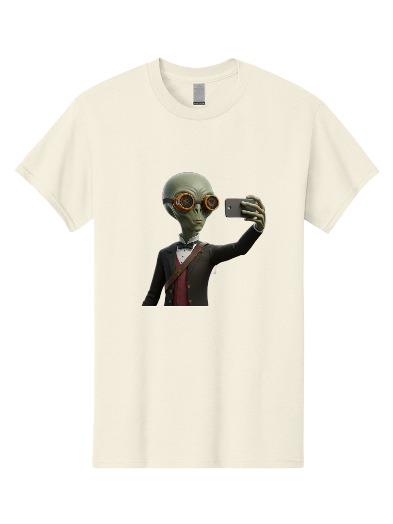Alien-Taking-Selfie Men'S Graphic Tee, 100% Cotton, Comfortable Casual Summer Wear, Machine Washable, Vintage Camera, Old Camera, Antique Camera, Black Camera, Classic Photography, Photography Equipment, Nostalgic Device, Film Camera, Baj925