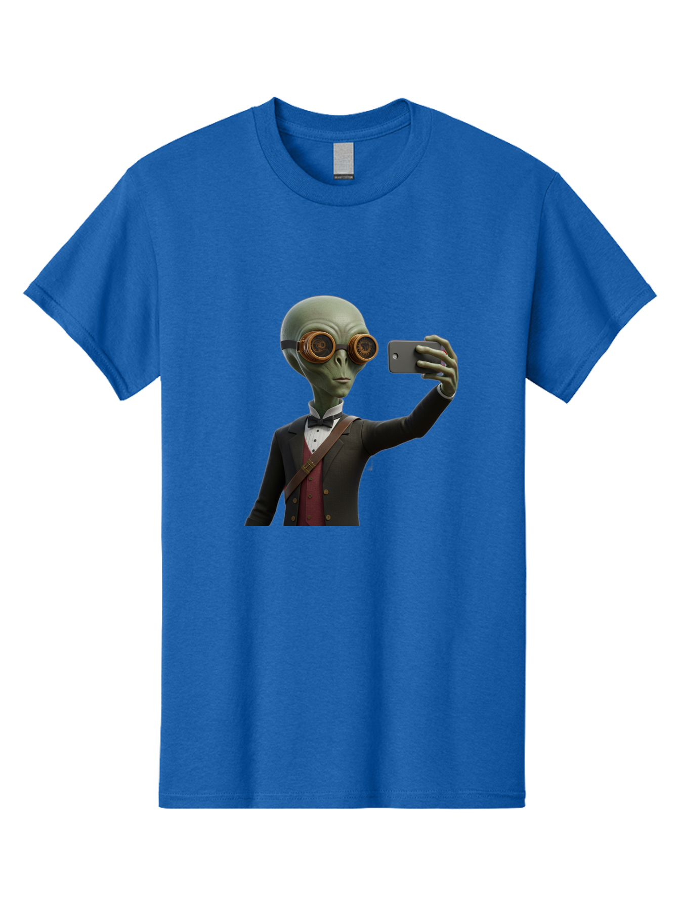 Alien-Taking-Selfie Men'S Graphic Tee, 100% Cotton, Comfortable Casual Summer Wear, Machine Washable, Vintage Camera, Old Camera, Antique Camera, Black Camera, Classic Photography, Photography Equipment, Nostalgic Device, Film Camera, Baj925