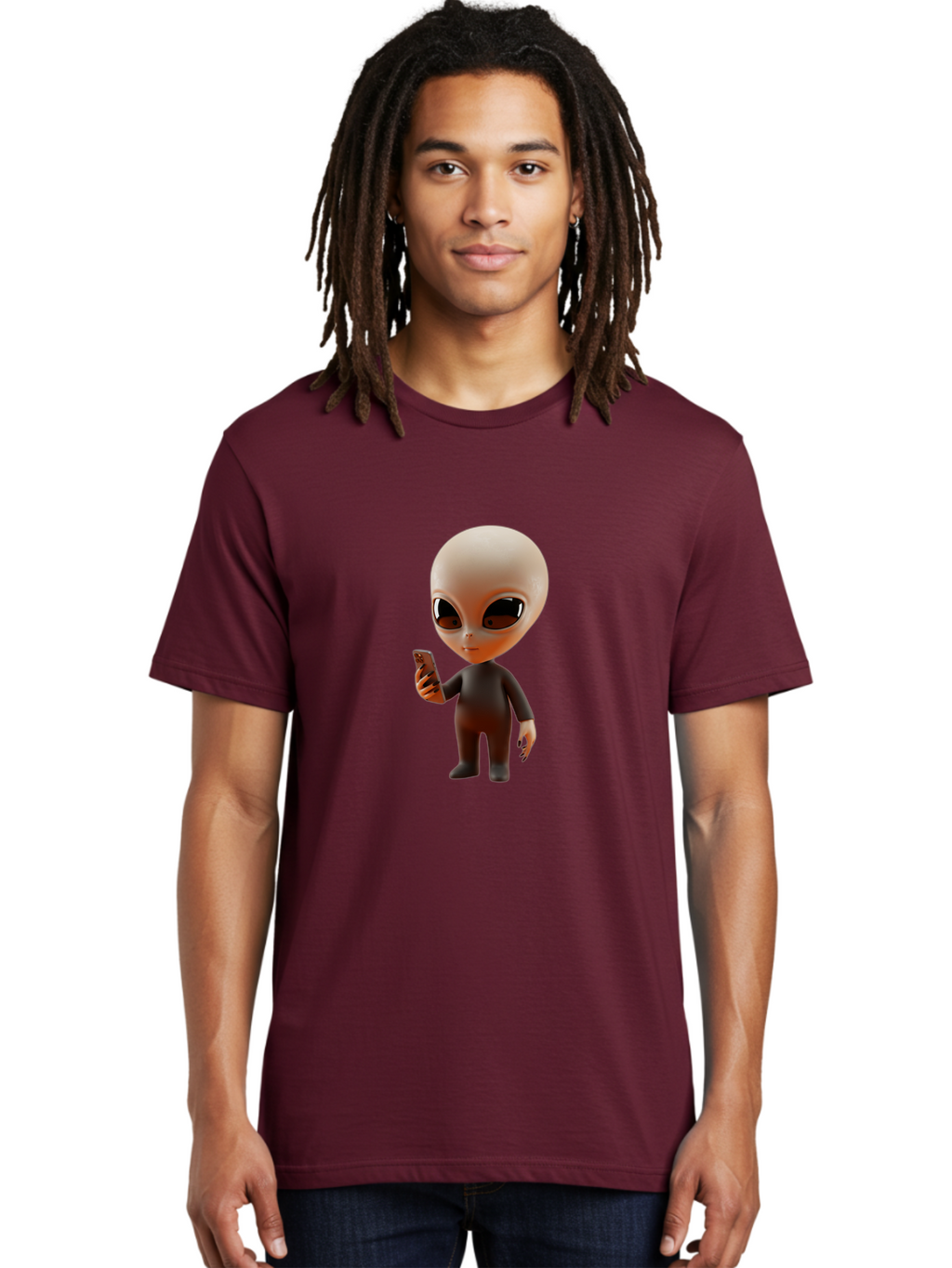 Alien-With-Smartphone Men'S Graphic Tee, 100% Cotton, Comfortable Casual Summer Wear, Machine Washable, Vintage Camera, Old Camera, Antique Camera, Black Camera, Classic Photography, Photography Equipment, Nostalgic Device, Film Camera, Baj927