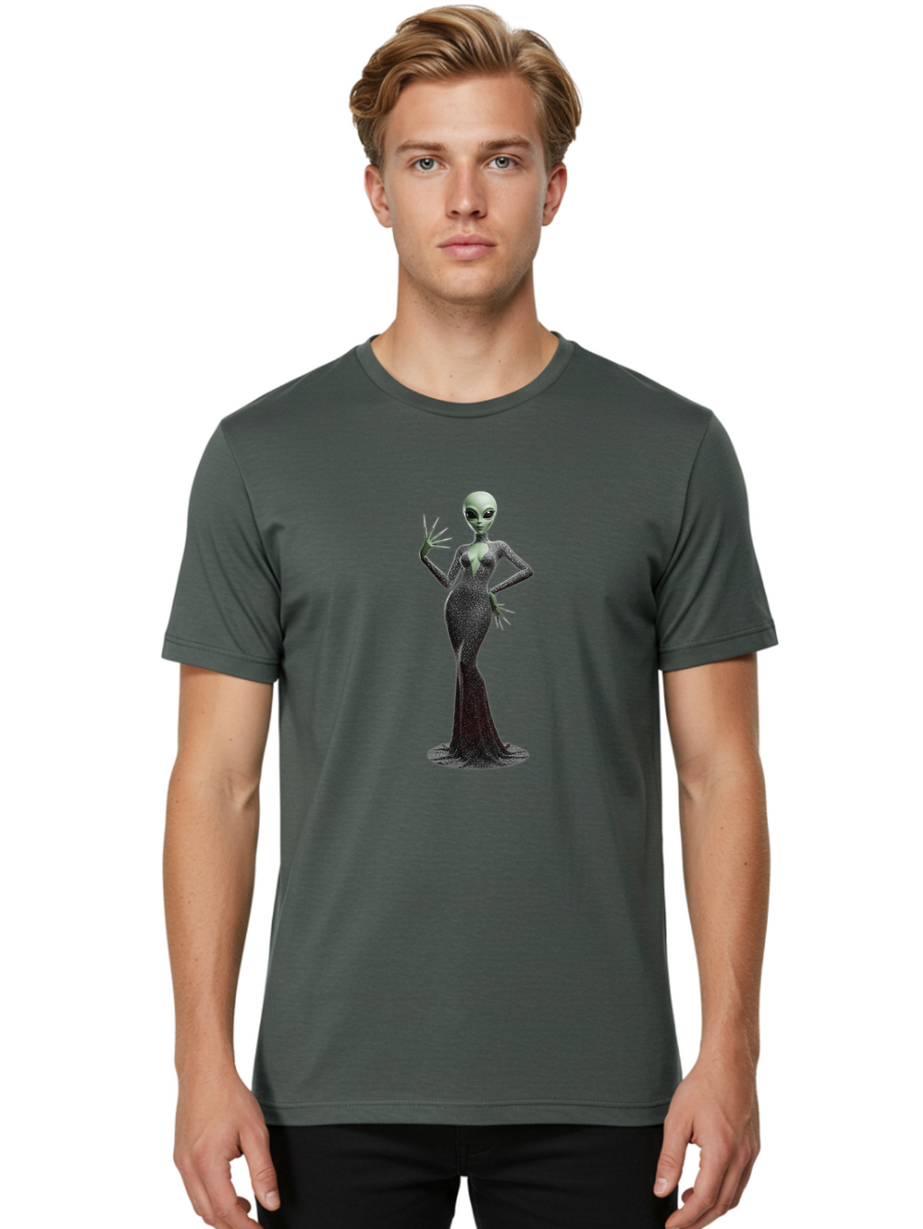 Alien-Woman-1 Men'S Graphic Tee, 100% Cotton, Comfortable Casual Summer Wear, Machine Washable, Vintage Camera, Old Camera, Antique Camera, Black Camera, Classic Photography, Photography Equipment, Nostalgic Device, Film Camera, Camera Art Baj928