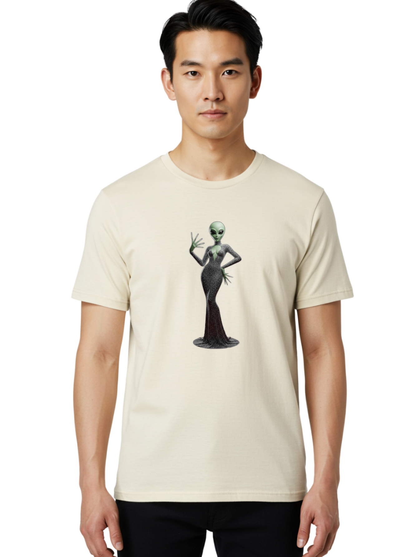 Alien-Woman-1 Men'S Graphic Tee, 100% Cotton, Comfortable Casual Summer Wear, Machine Washable, Vintage Camera, Old Camera, Antique Camera, Black Camera, Classic Photography, Photography Equipment, Nostalgic Device, Film Camera, Camera Art Baj928