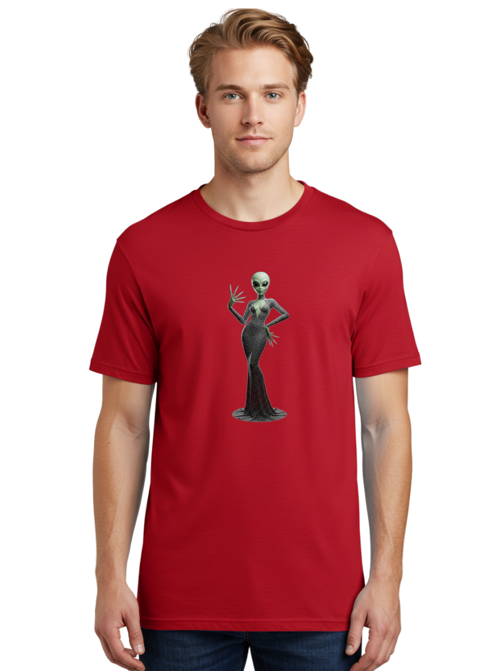 Alien-Woman-1 Men'S Graphic Tee, 100% Cotton, Comfortable Casual Summer Wear, Machine Washable, Vintage Camera, Old Camera, Antique Camera, Black Camera, Classic Photography, Photography Equipment, Nostalgic Device, Film Camera, Camera Art Baj928