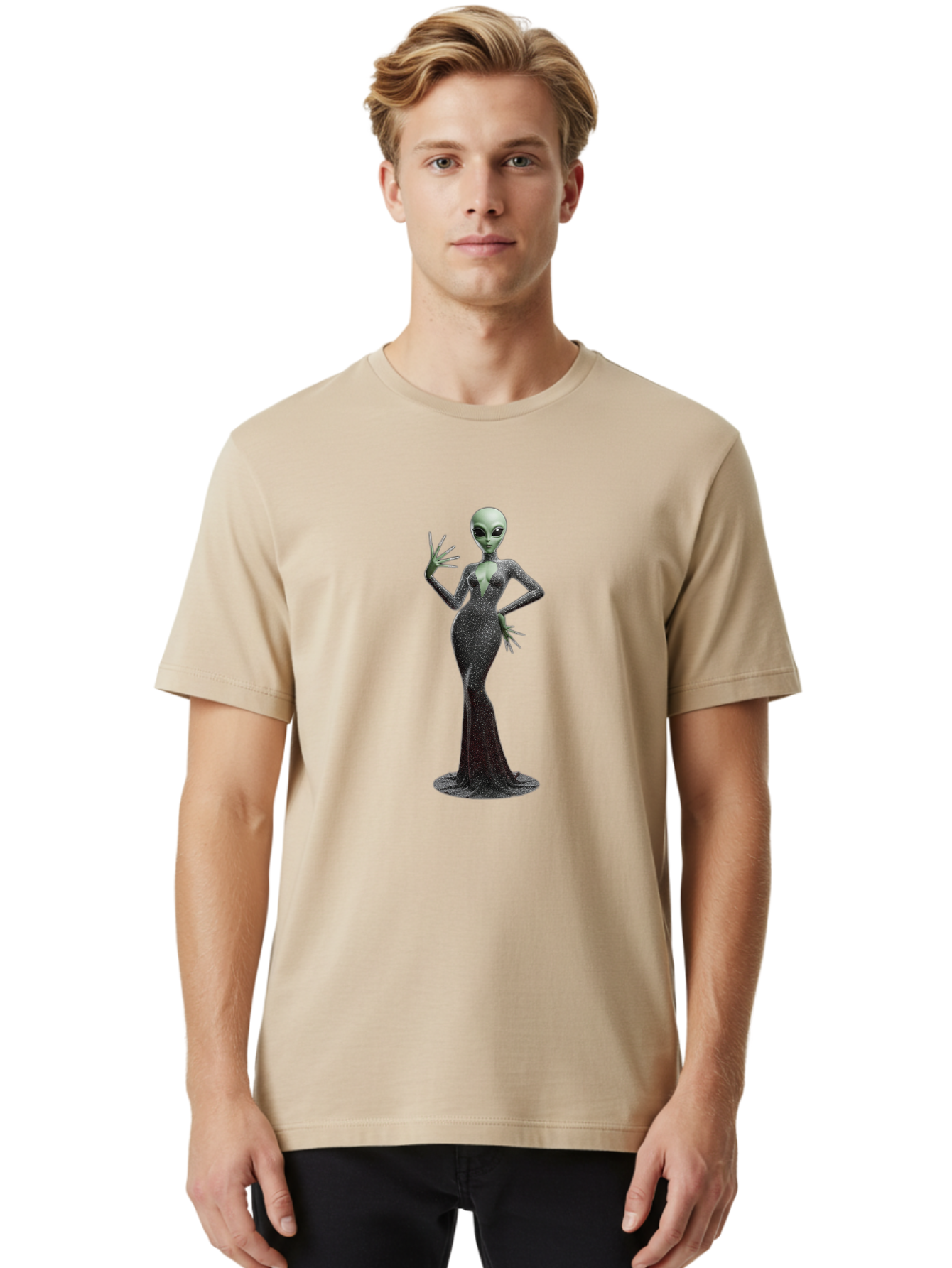 Alien-Woman-1 Men'S Graphic Tee, 100% Cotton, Comfortable Casual Summer Wear, Machine Washable, Vintage Camera, Old Camera, Antique Camera, Black Camera, Classic Photography, Photography Equipment, Nostalgic Device, Film Camera, Camera Art Baj928
