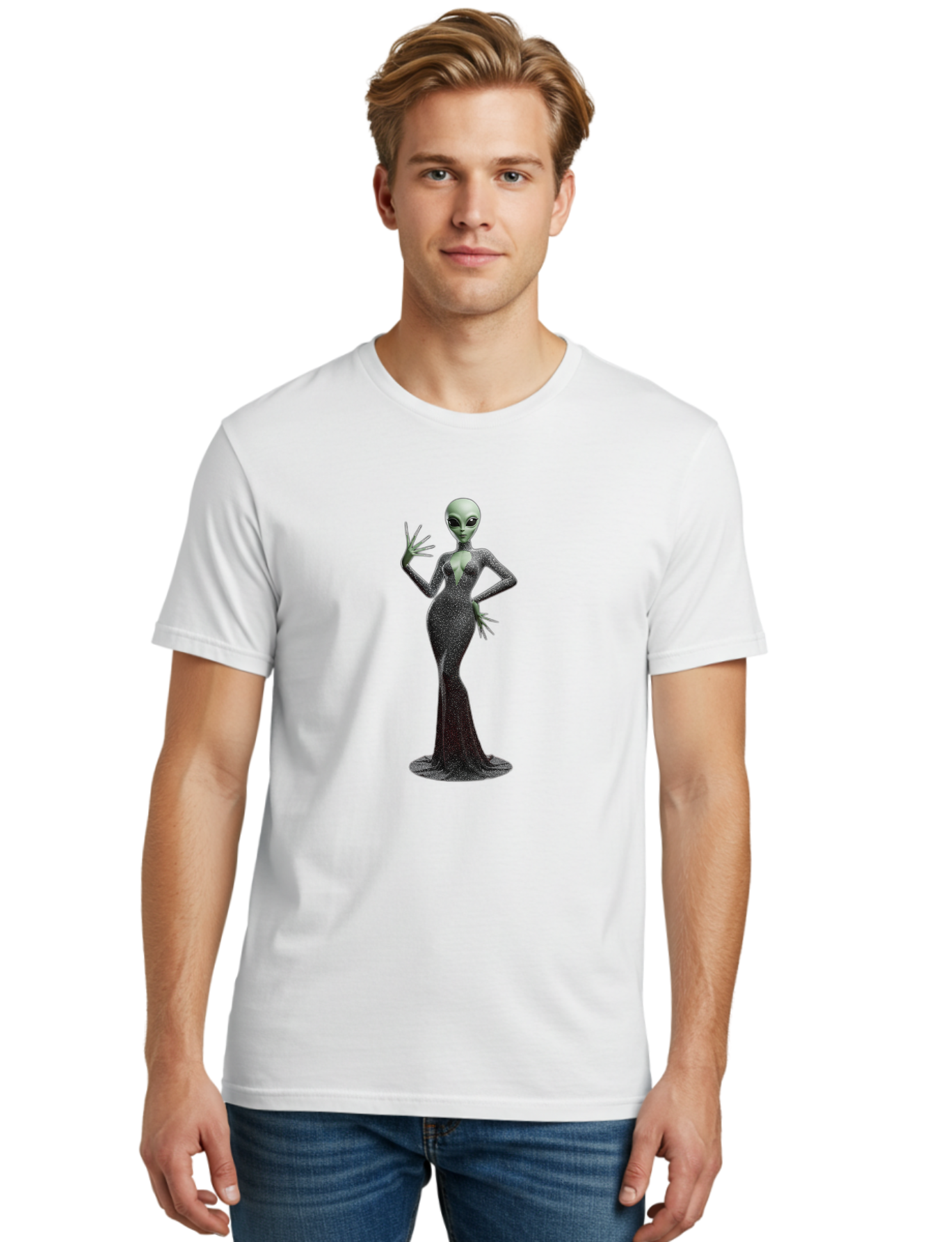 Alien-Woman-1 Men'S Graphic Tee, 100% Cotton, Comfortable Casual Summer Wear, Machine Washable, Vintage Camera, Old Camera, Antique Camera, Black Camera, Classic Photography, Photography Equipment, Nostalgic Device, Film Camera, Camera Art Baj928