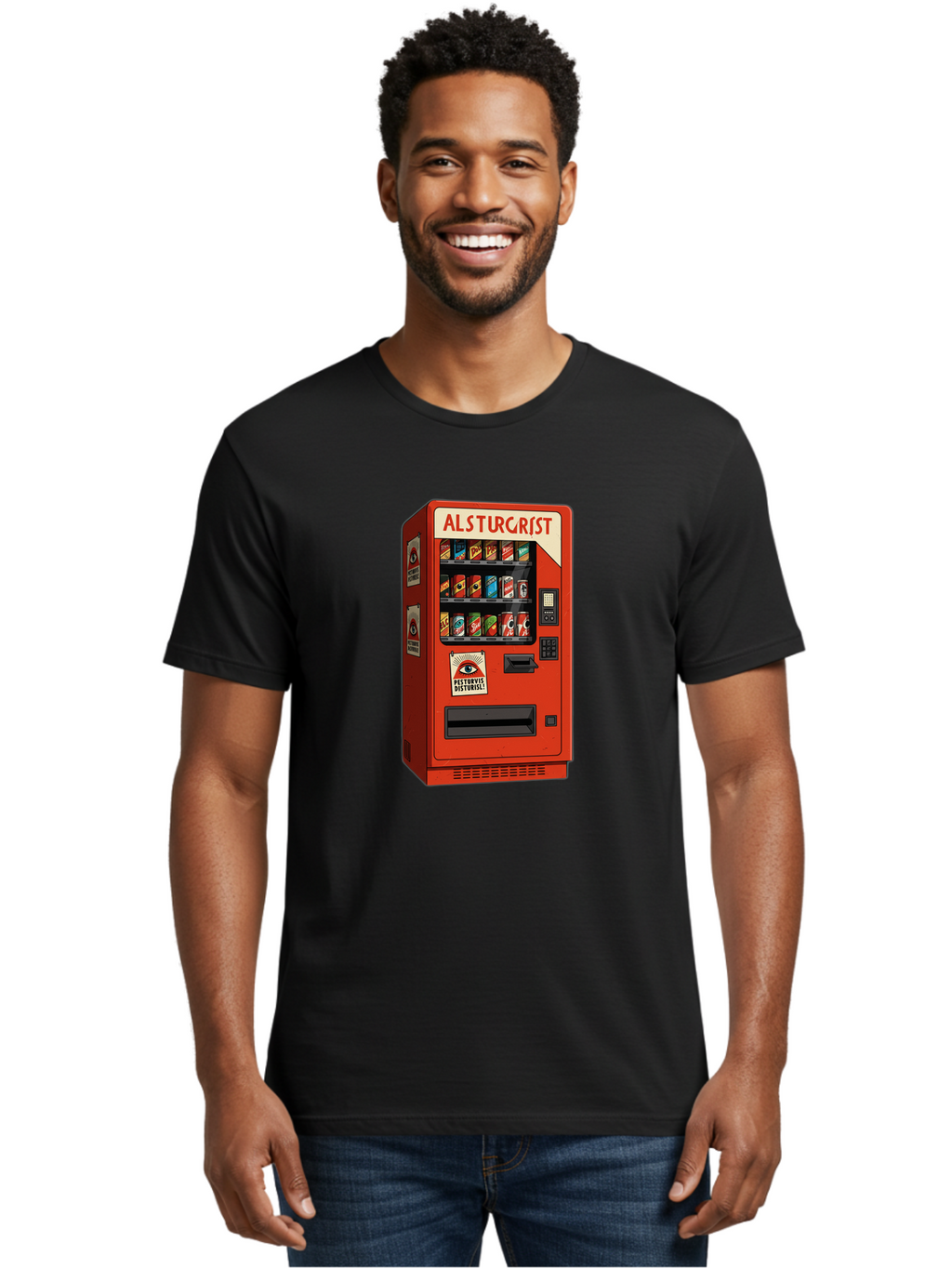 Alsturgrist-Vending-Machine Men'S Graphic Tee, 100% Cotton, Comfortable Casual Summer Wear, Machine Washable, Vintage Camera, Old Camera, Antique Camera, Black Camera, Classic Photography, Photography Equipment, Nostalgic Device, Film Camera, Baj933