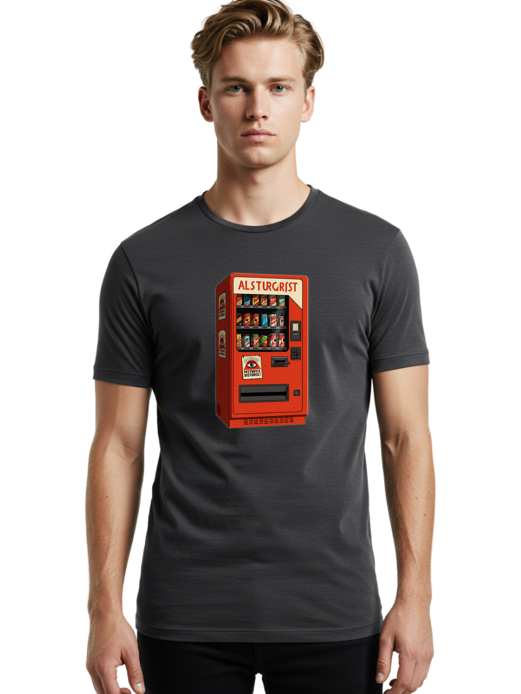 Alsturgrist-Vending-Machine Men'S Graphic Tee, 100% Cotton, Comfortable Casual Summer Wear, Machine Washable, Vintage Camera, Old Camera, Antique Camera, Black Camera, Classic Photography, Photography Equipment, Nostalgic Device, Film Camera, Baj933