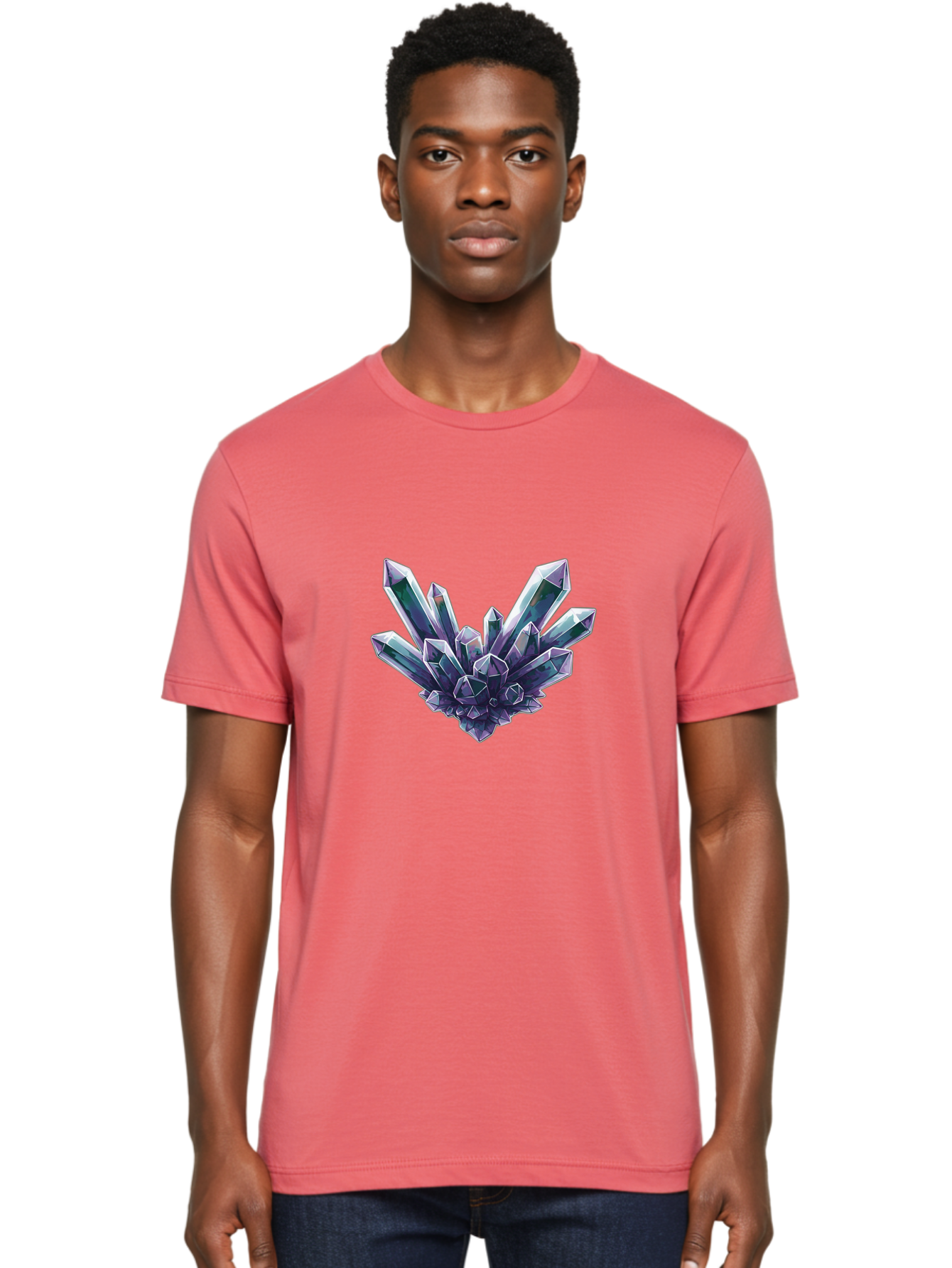 Amethyst-Crystal-Cluster-1 Men'S Graphic Tee, 100% Cotton, Comfortable Casual Summer Wear, Machine Washable, Vintage Camera, Old Camera, Antique Camera, Black Camera, Classic Photography, Photography Equipment, Nostalgic Device, Film Camera, Baj935